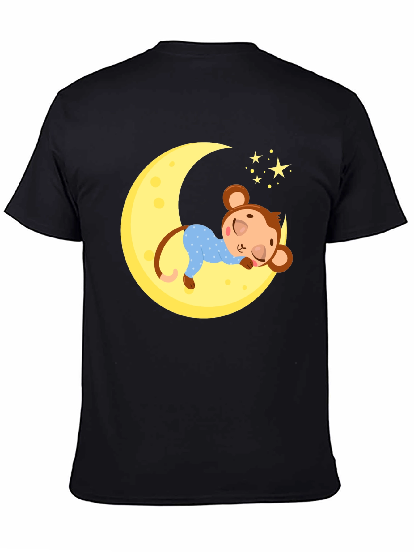 Black Sleepy Monkey Moon Graphic Tee view 4