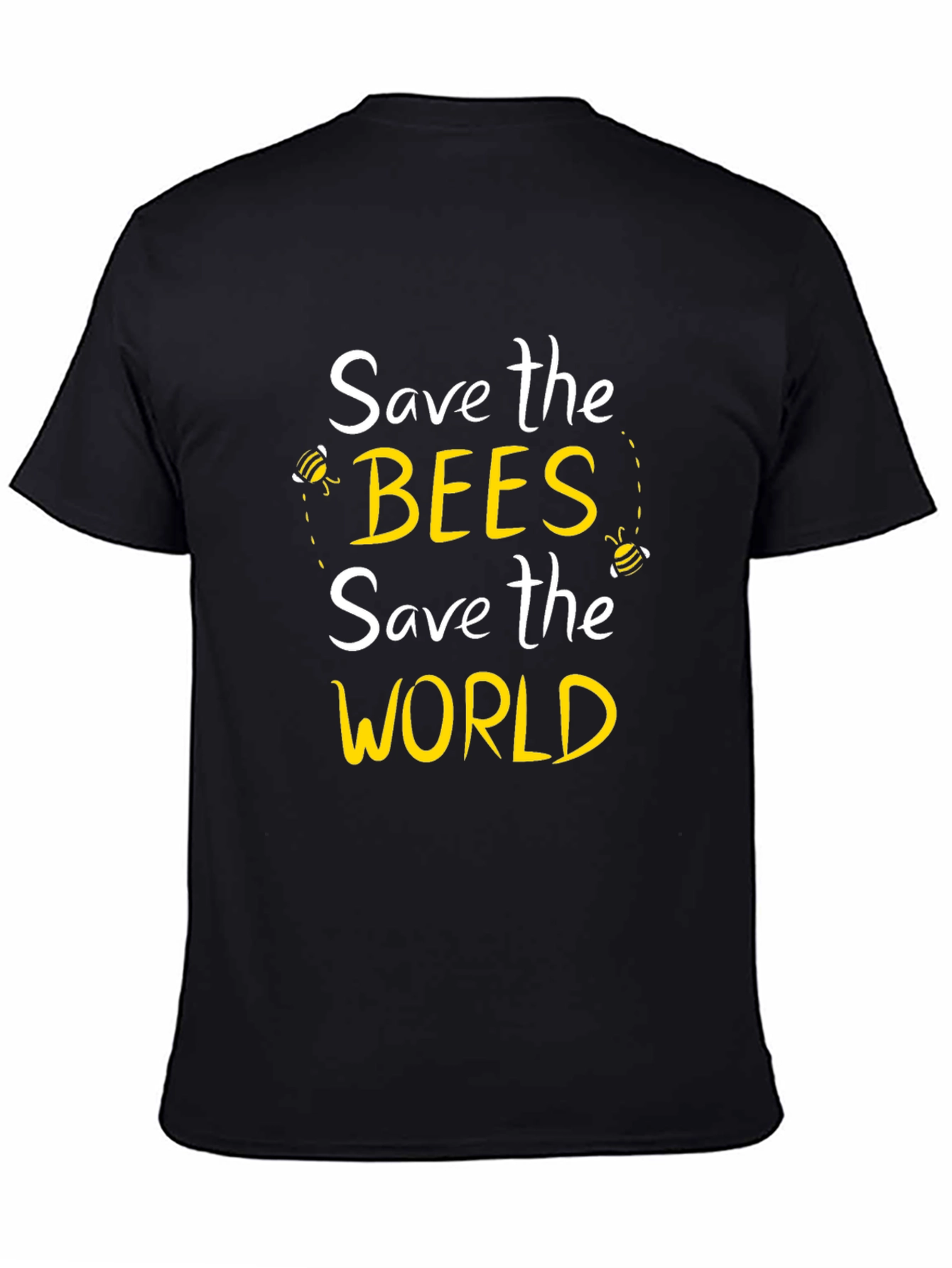Black Save the Bees Graphic T-Shirt view 4