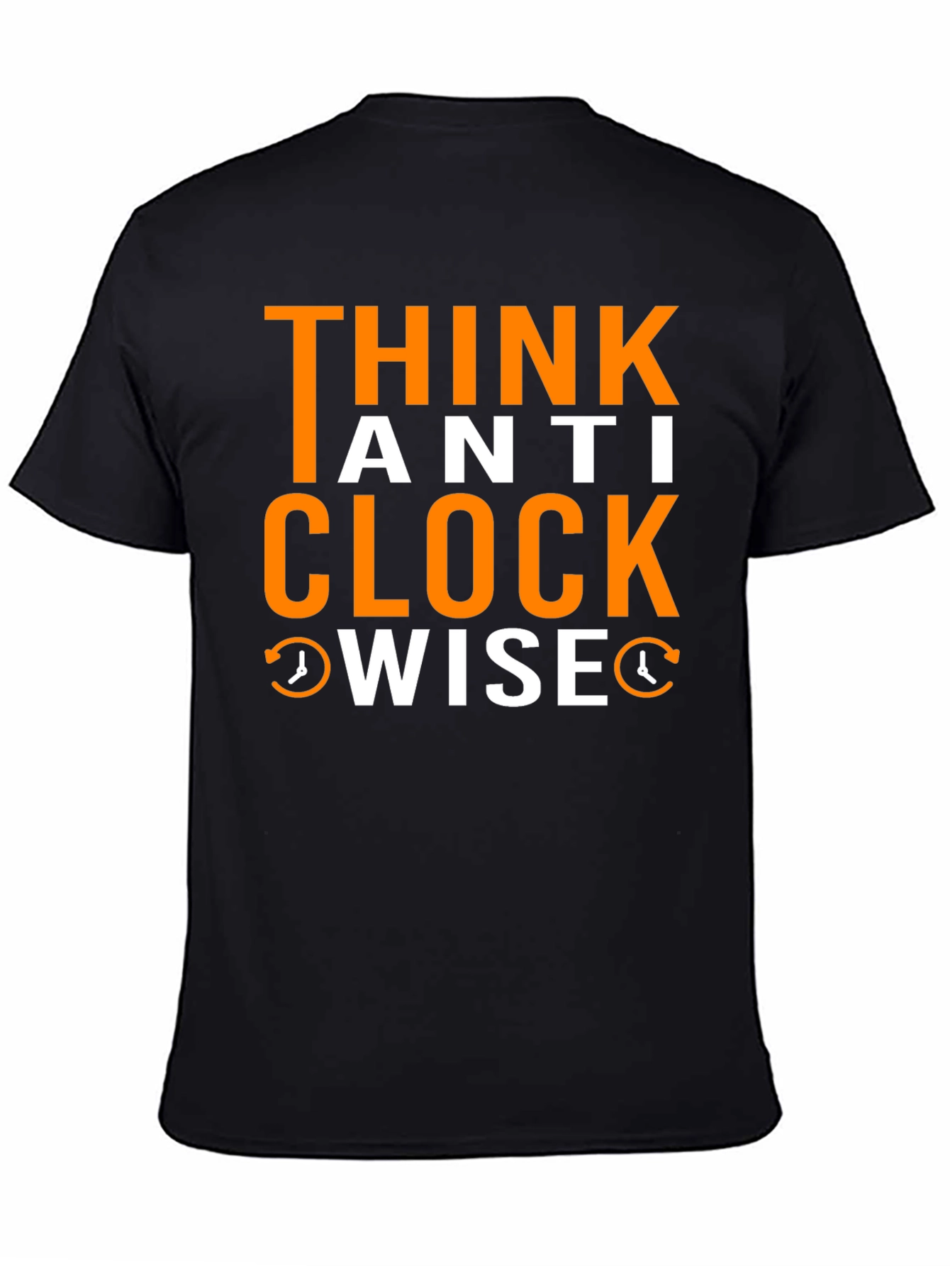 Black Think Anti Clockwise T-Shirt - Unique Design view 4