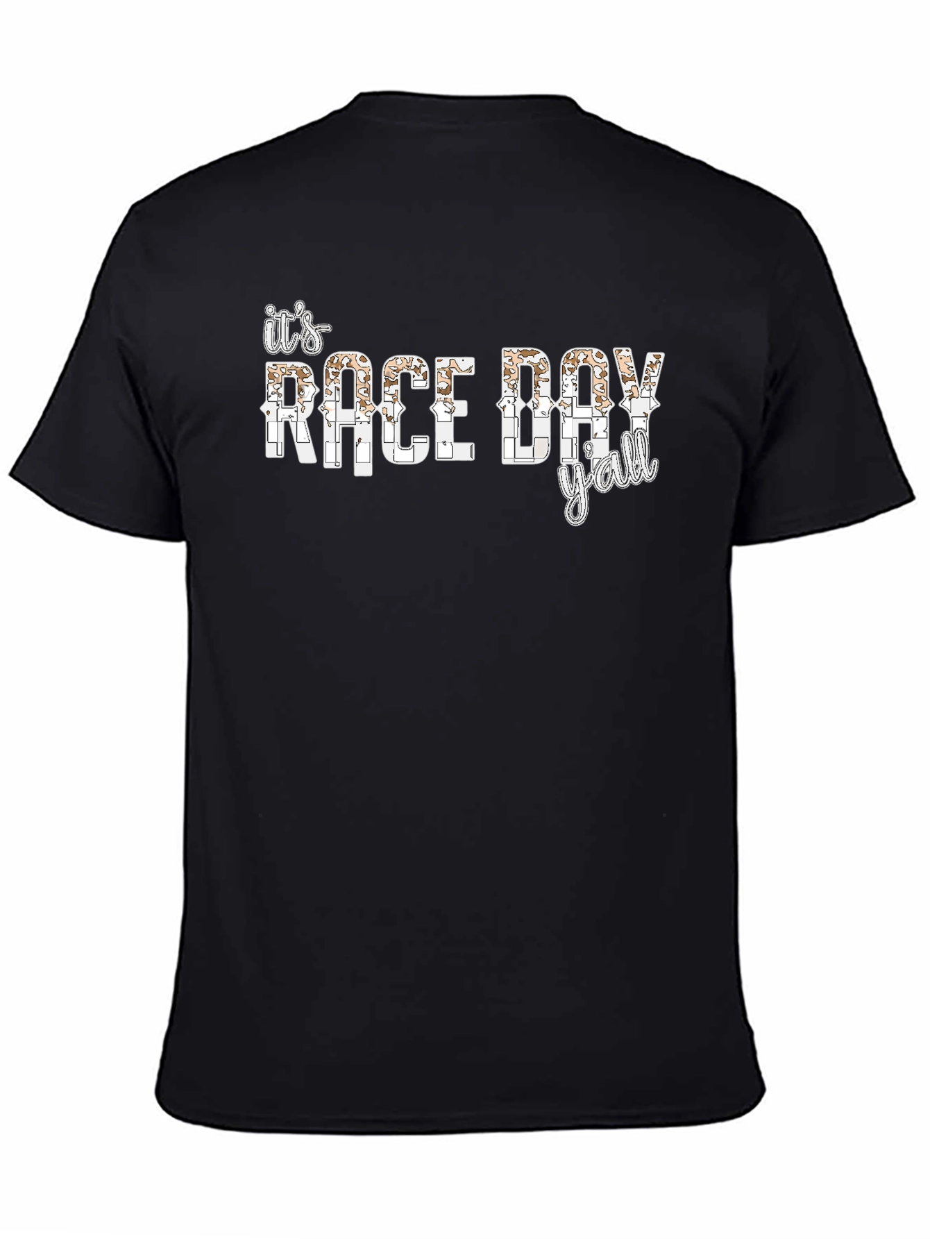 Black It's Race Day Y'all Black T-Shirt view 4