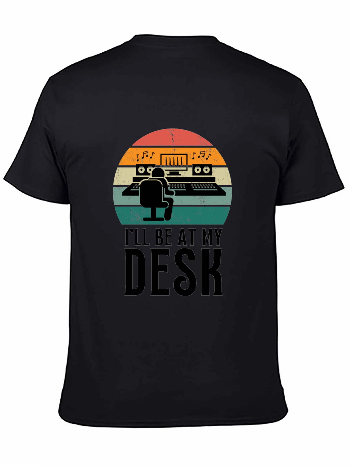 Black Music Producer T-Shirt - I'll Be At My Desk view 4