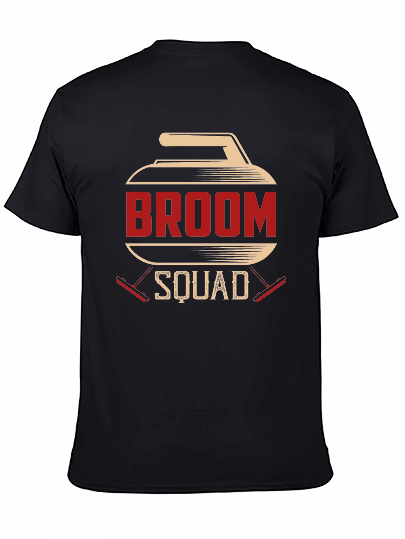 Black Broom Squad Curling T-Shirt view 4