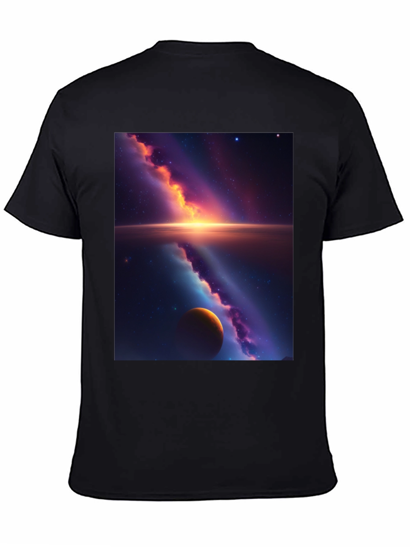 Black Galaxy Graphic Tee - Black Cotton Blend view 4