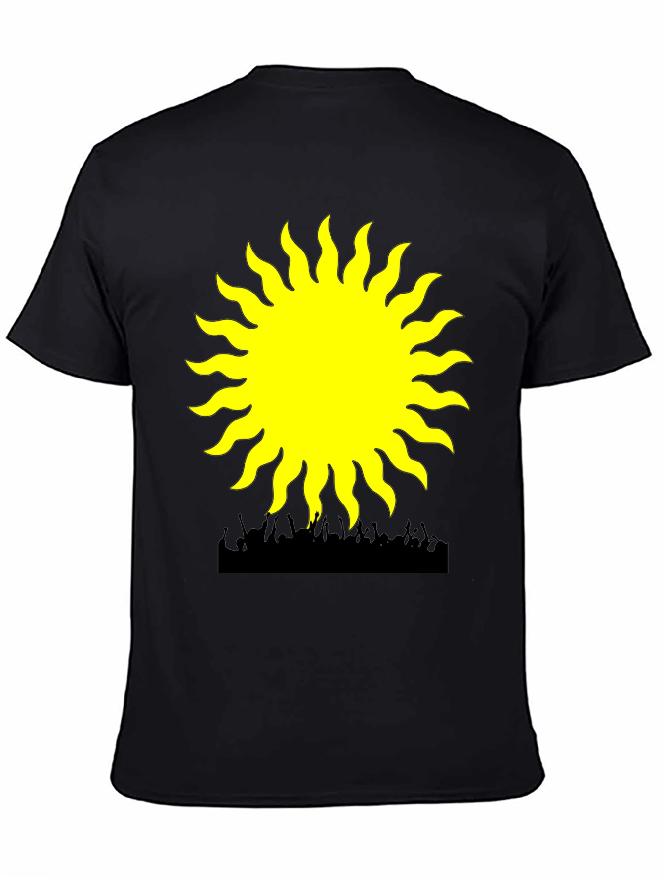 Black Radiant Sun Graphic Tee - Black Cotton Blend view 4
