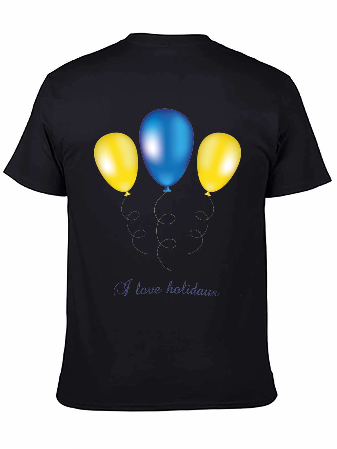Black Festive Balloons Graphic Tee - Holiday Fun view 4