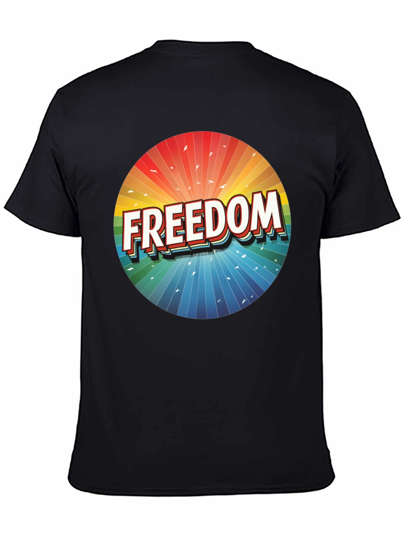 Black Freedom Graphic T-Shirt - Bold & Vibrant Design view 4
