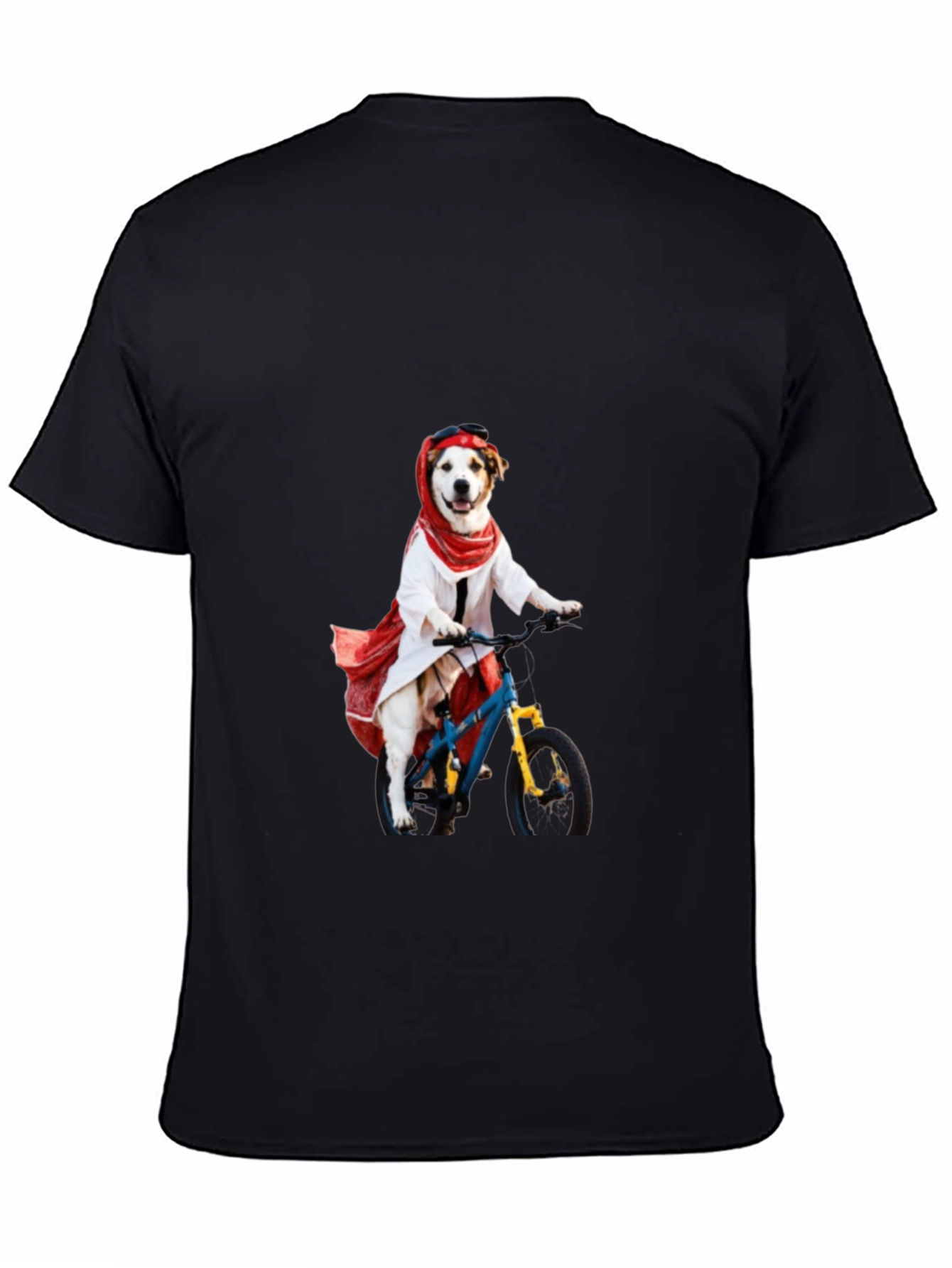 Black Dog on Bike Graphic T-Shirt view 4