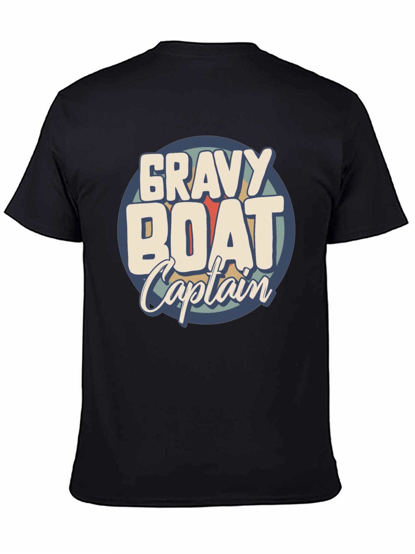 Black Gravy Boat Captain Funny T-Shirt view 4