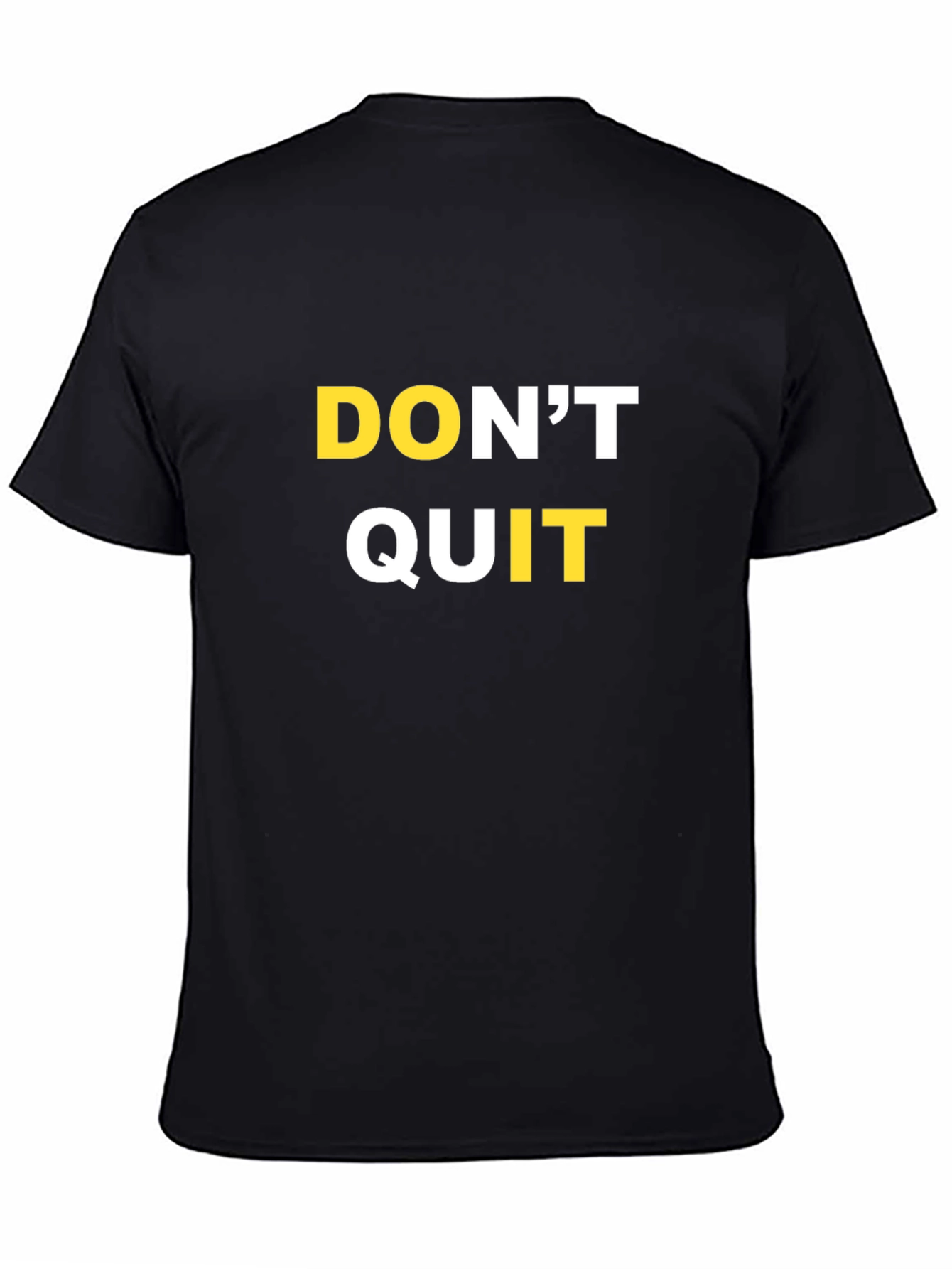 Motivational 'Don't Quit' Graphic T-Shirt - Black - 4