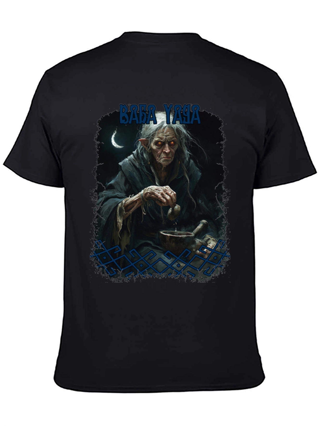 Black Baba Yaga Graphic Tee - Dark Fantasy Style view 4
