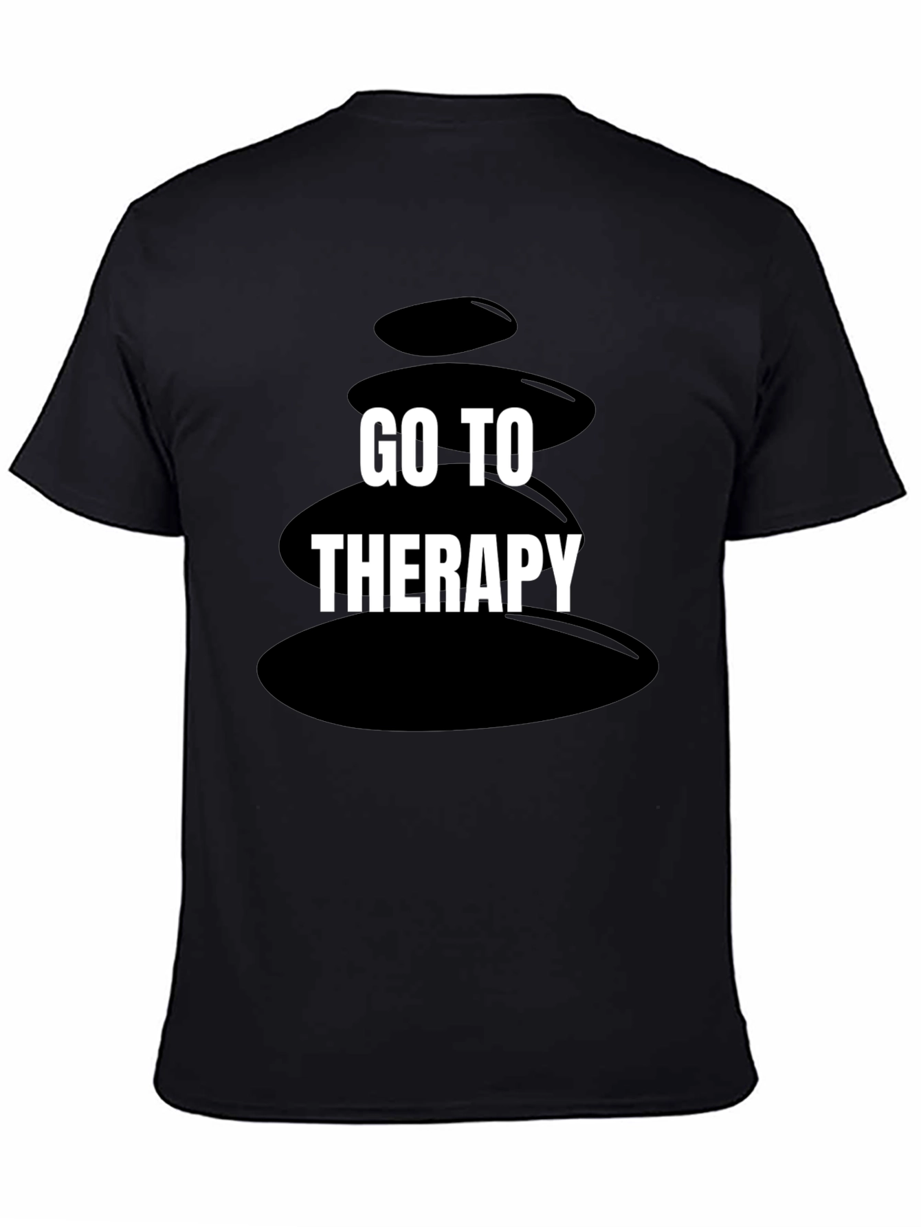 Black Go To Therapy Graphic T-Shirt - Black Humor Tee view 4