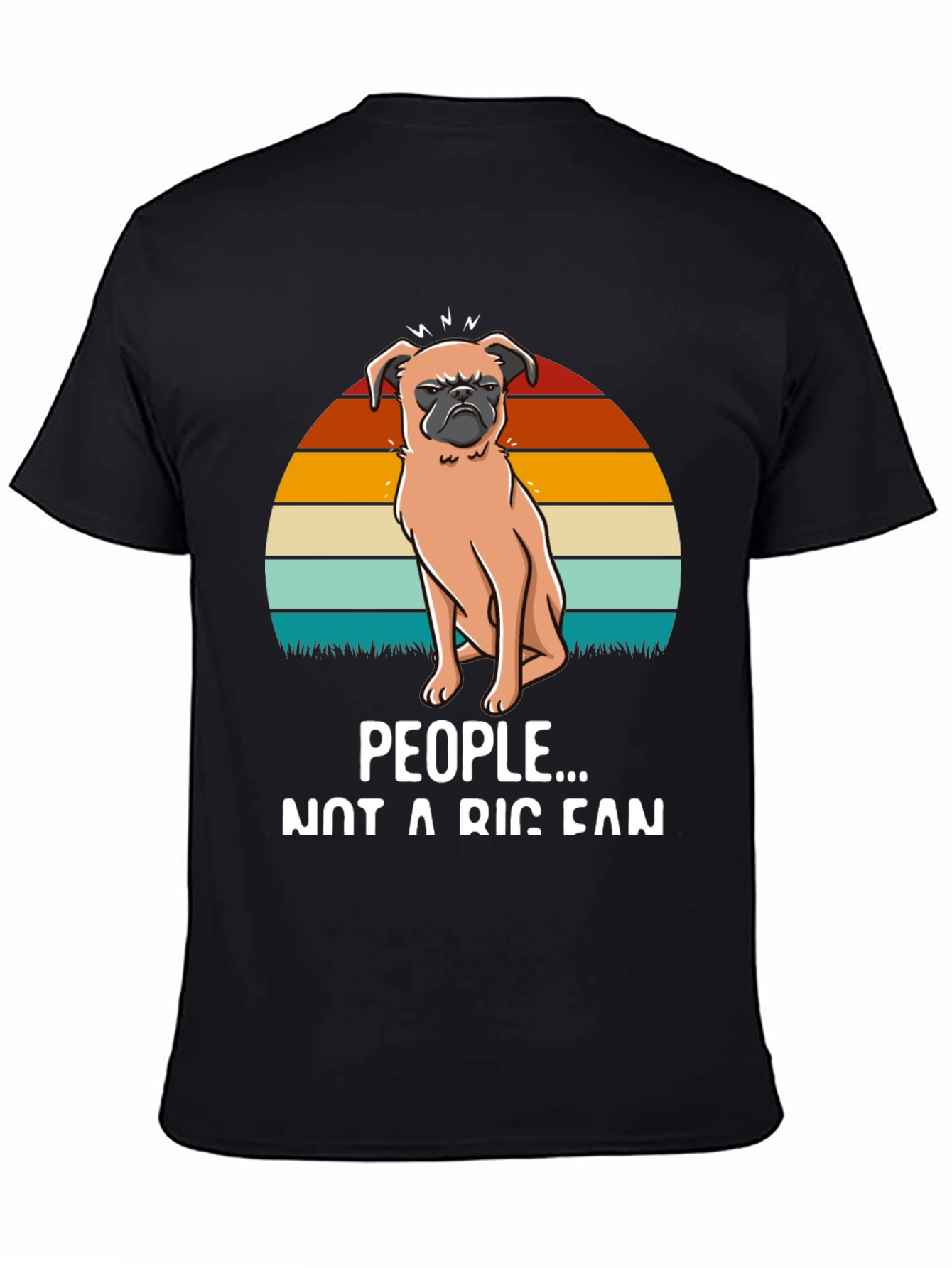 Black Grumpy Pug Tee - Not a People Person view 4