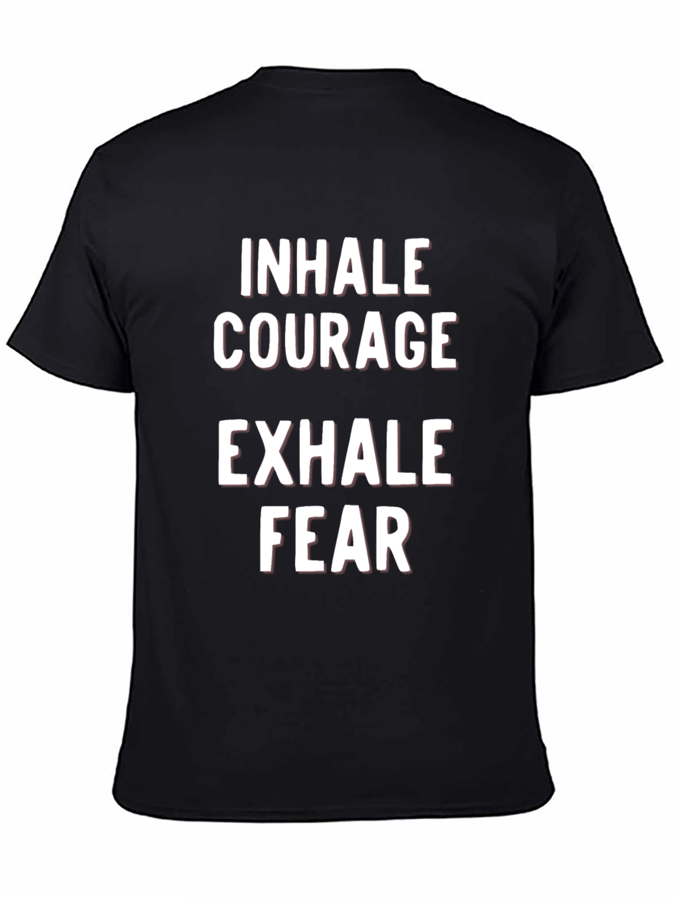 Black Inhale Courage Exhale Fear Graphic Tee view 4