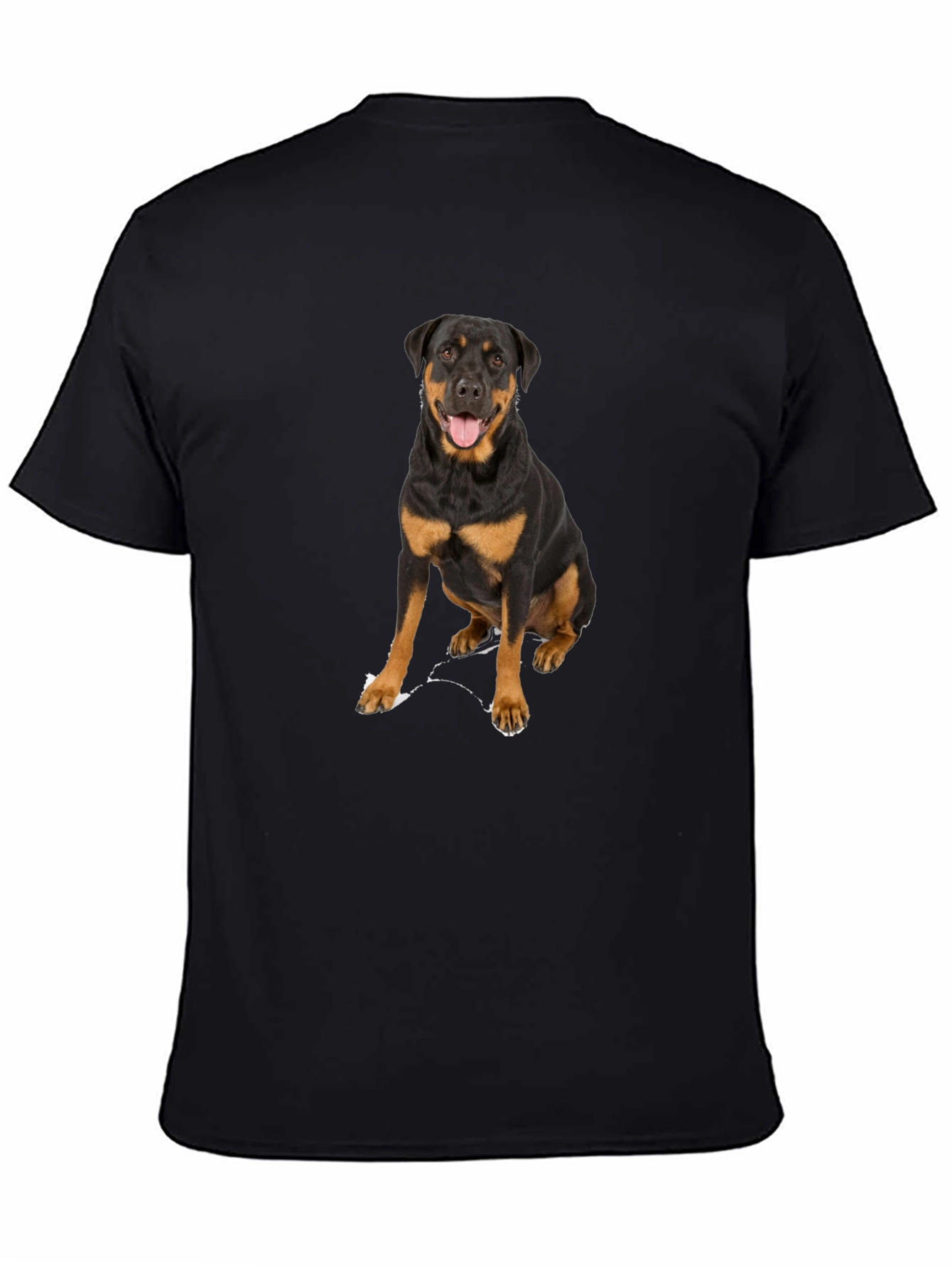 Rottweiler Dog Graphic T-Shirt - Black Cotton Tee - 4