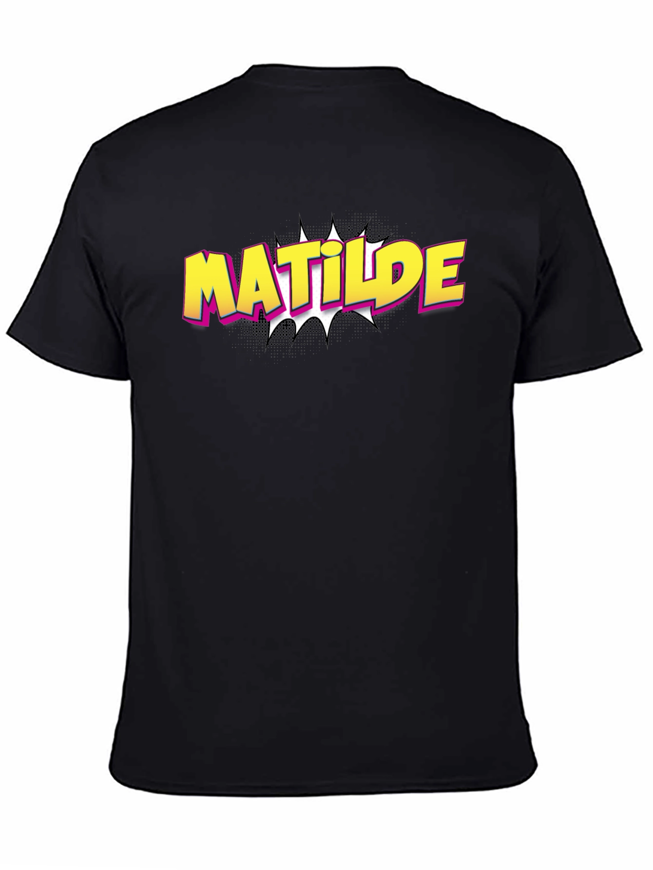 Black Matilde Comic Style Graphic Tee - Black view 4