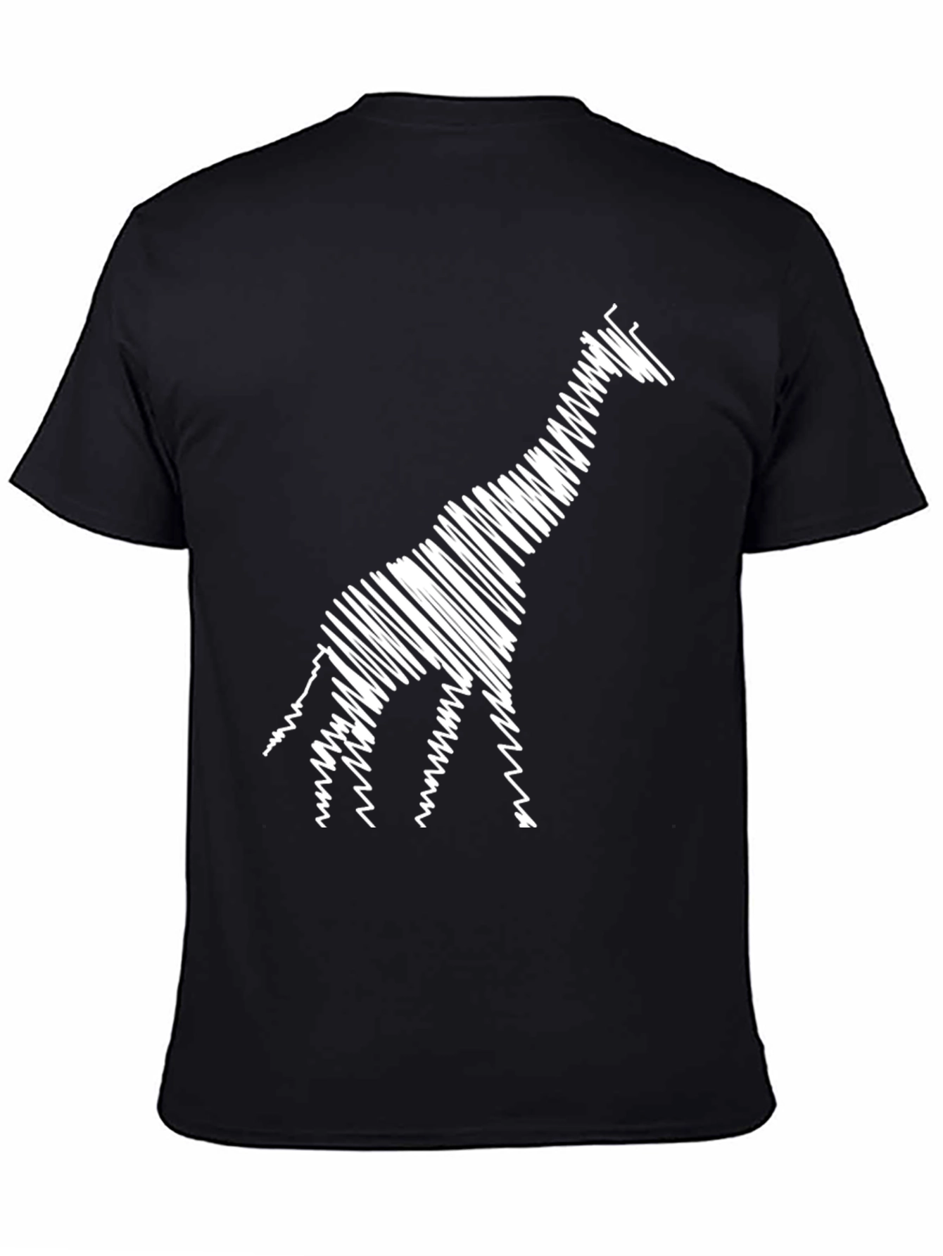 Black Giraffe Scribble Tee - Stylish Animal Print T-Shirt view 4