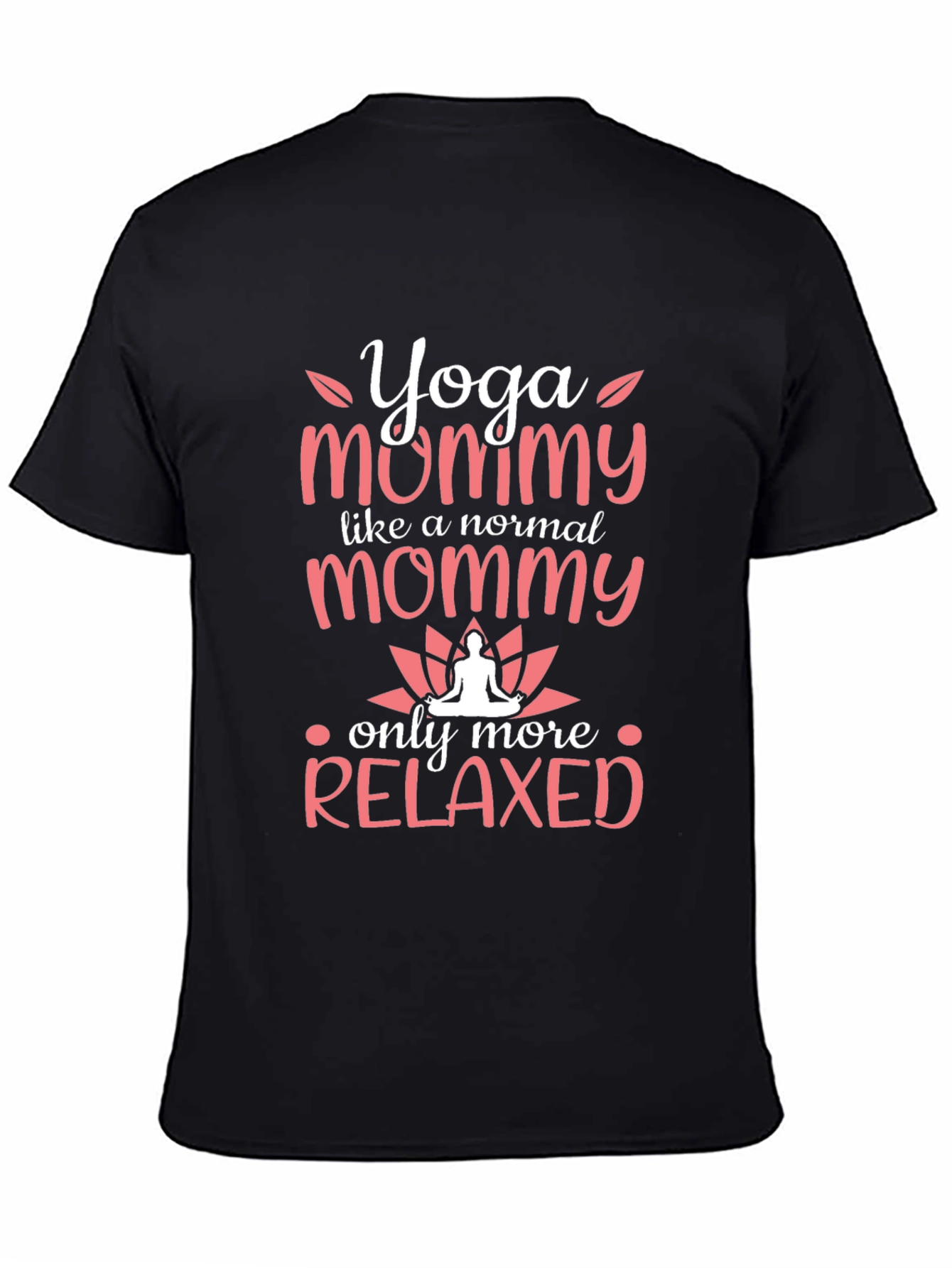 Black Yoga Mommy T-Shirt - Relaxed Mom Tee view 4