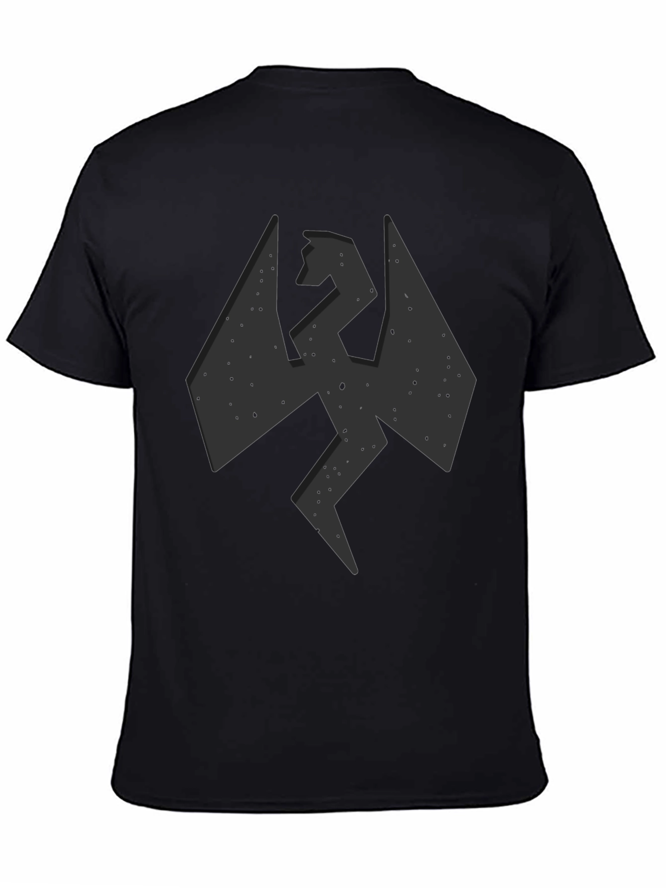 Black Men's Black Graphic Tee - Dragon Design view 4