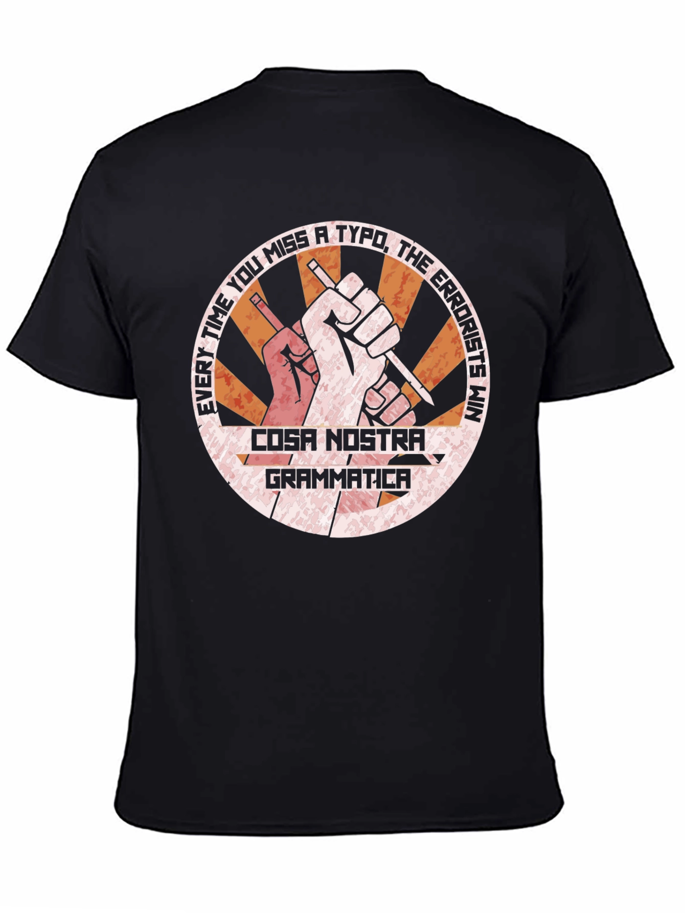 Cosa Nostra Grammatica Black T-Shirt - 4