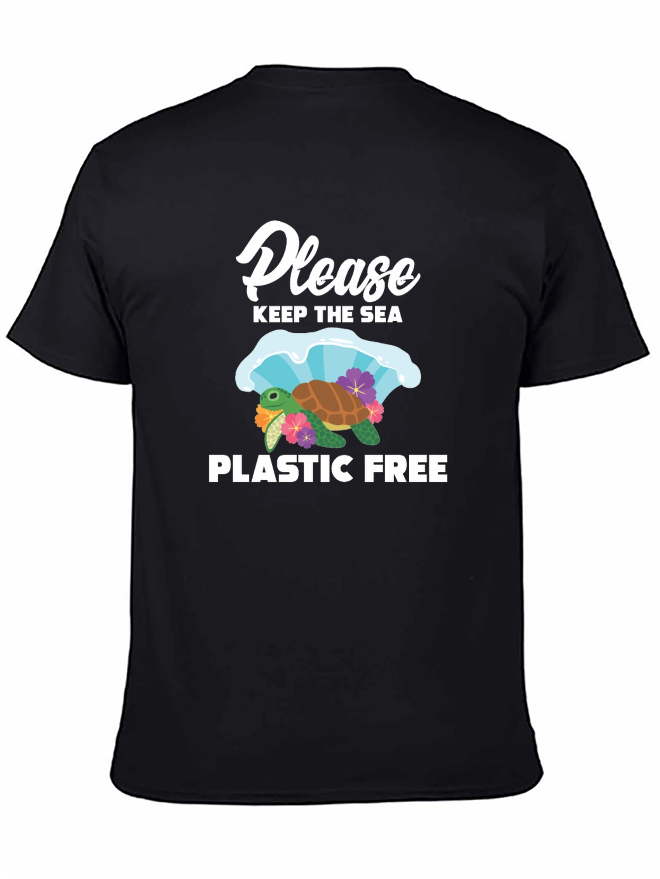 Black Keep the Sea Plastic Free T-Shirt view 4