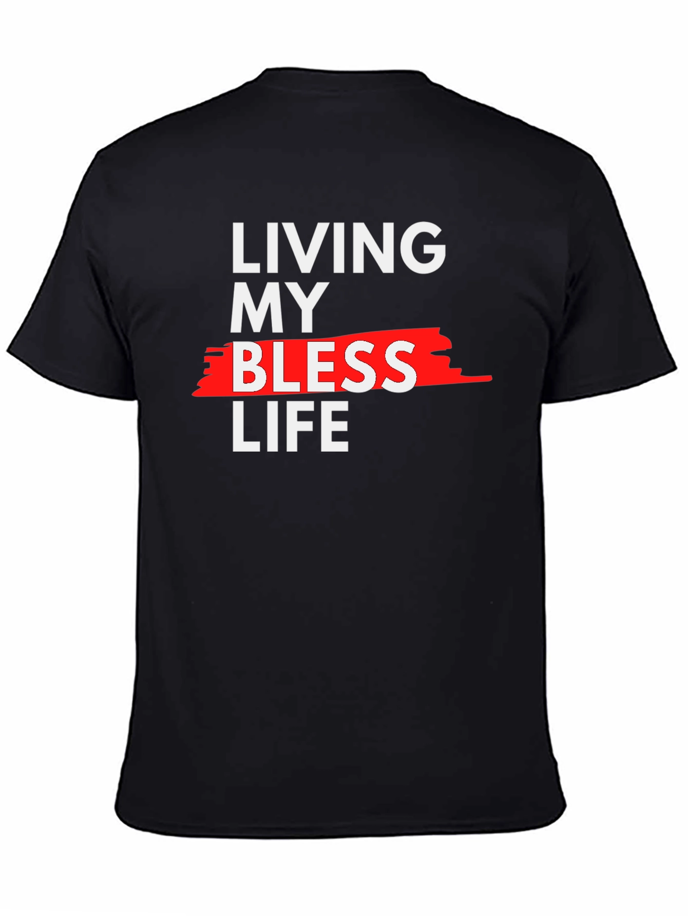 Black Living My Blessed Life Graphic Tee - Black view 4