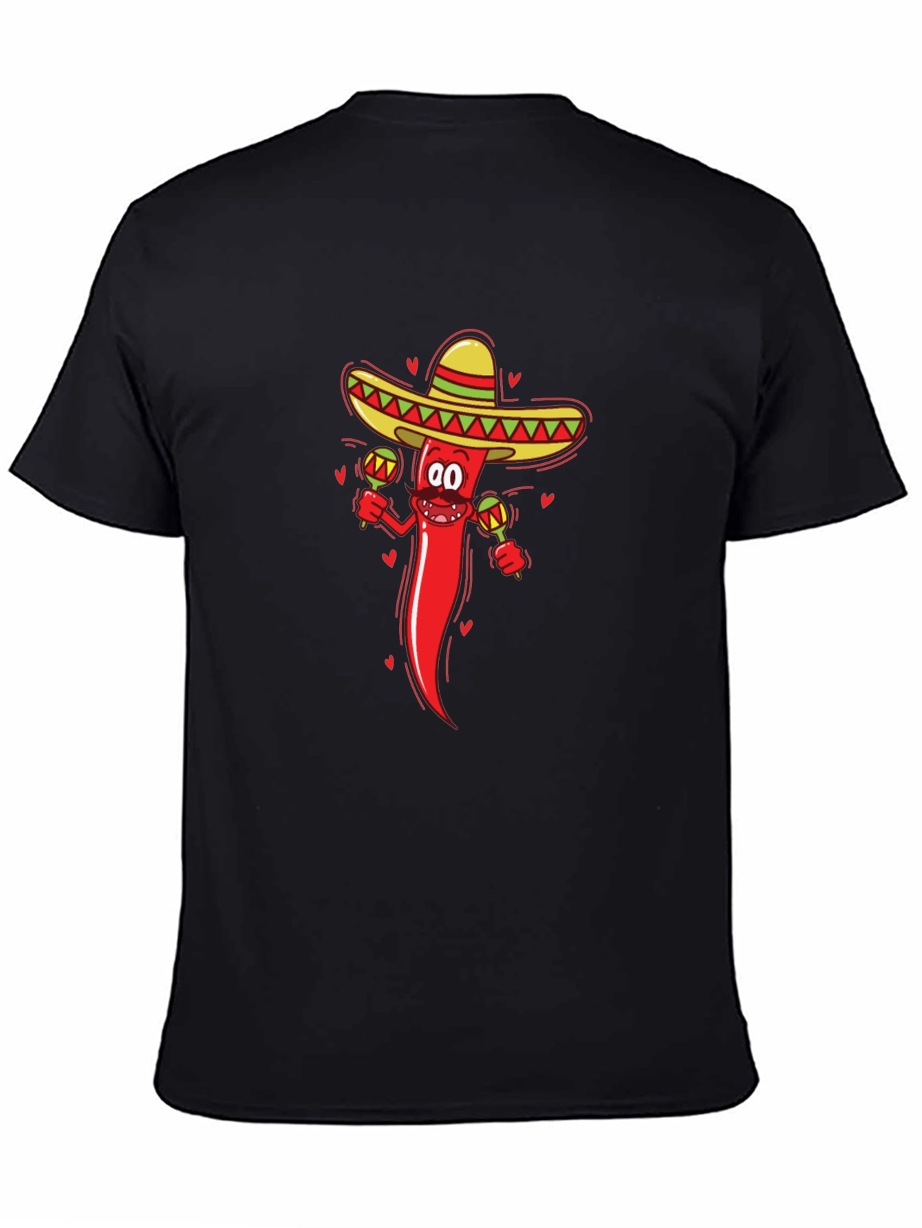 Black Chili Pepper Sombrero Graphic Tee view 4