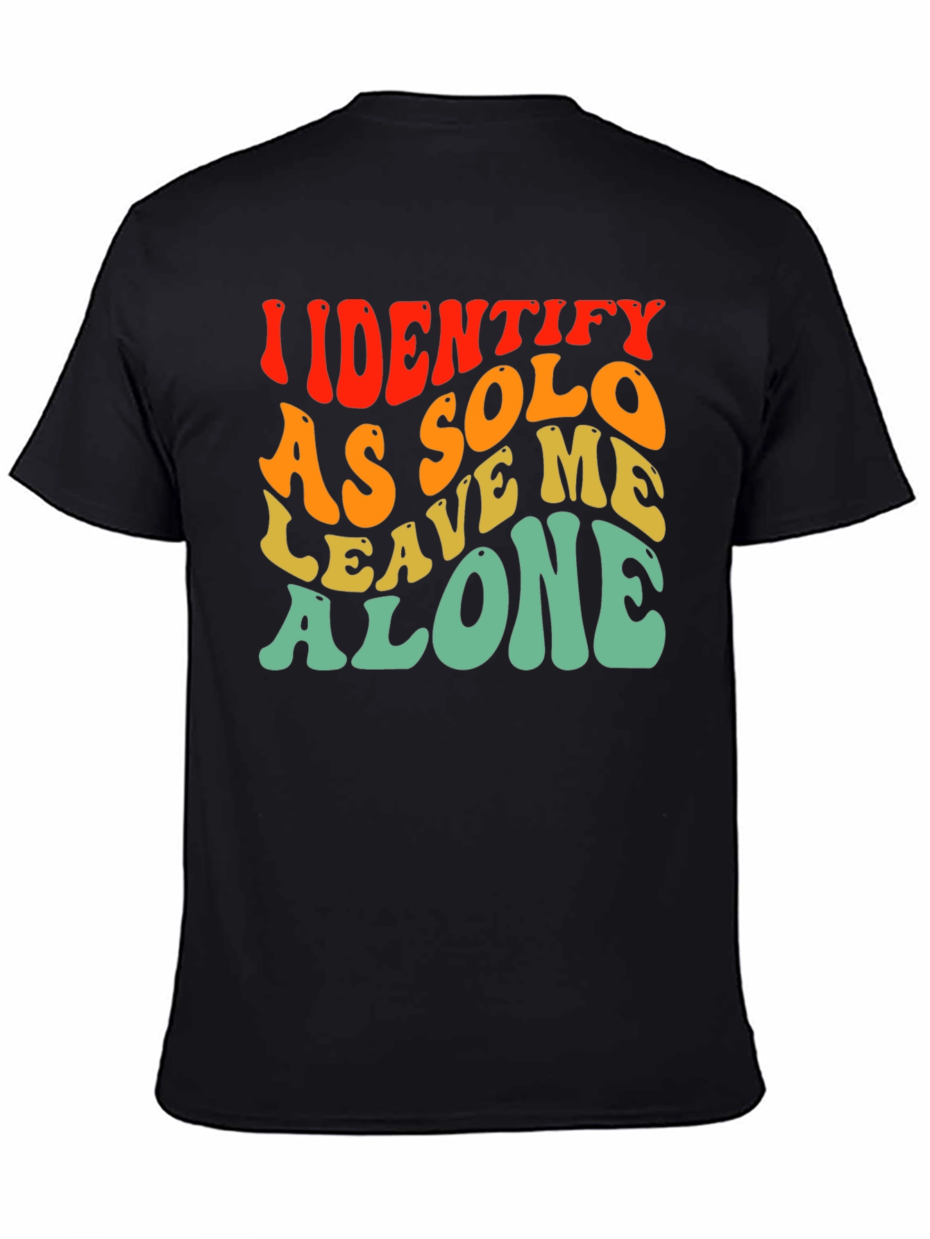 Black Identify As Solo T-Shirt - Introvert Tee view 4