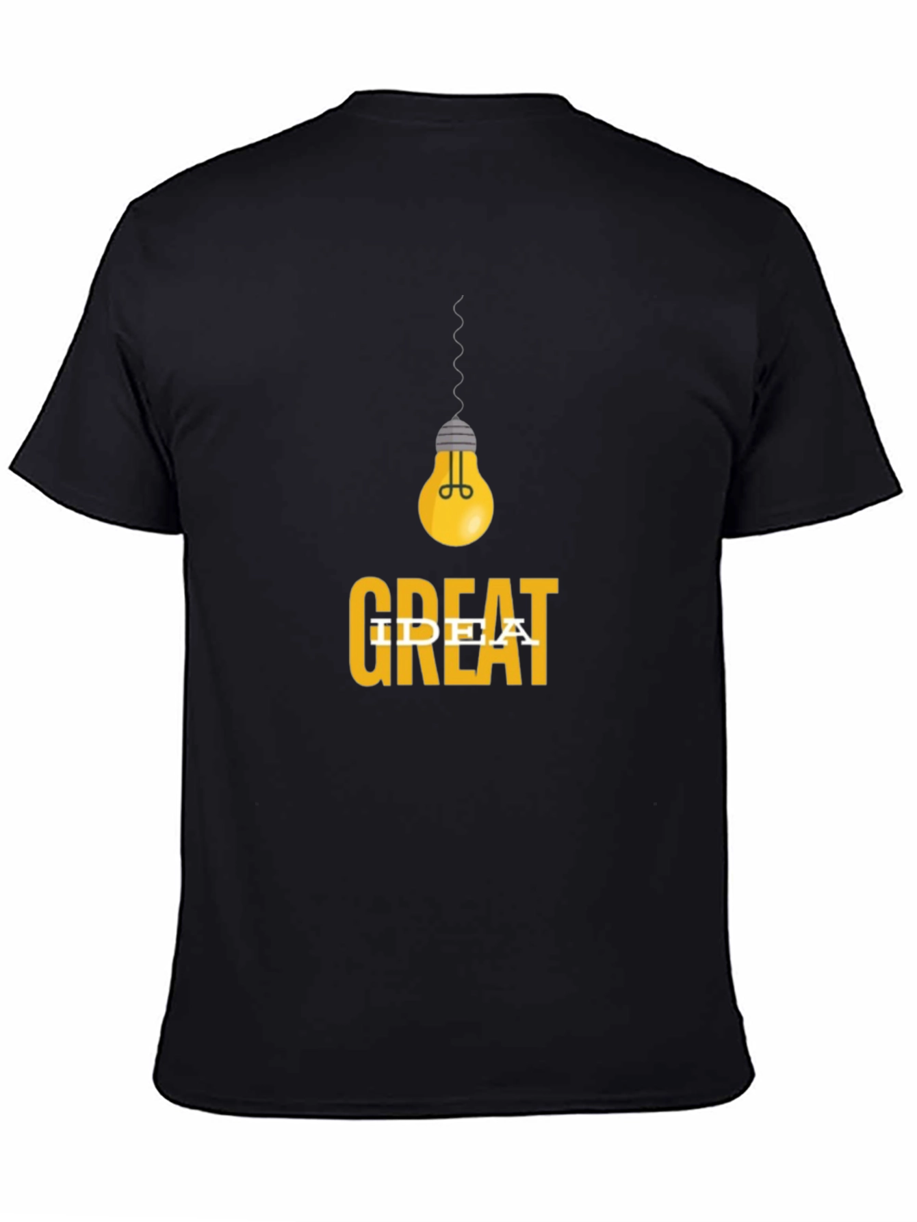 Black Great Idea T-Shirt - Men's Black Graphic Tee view 4