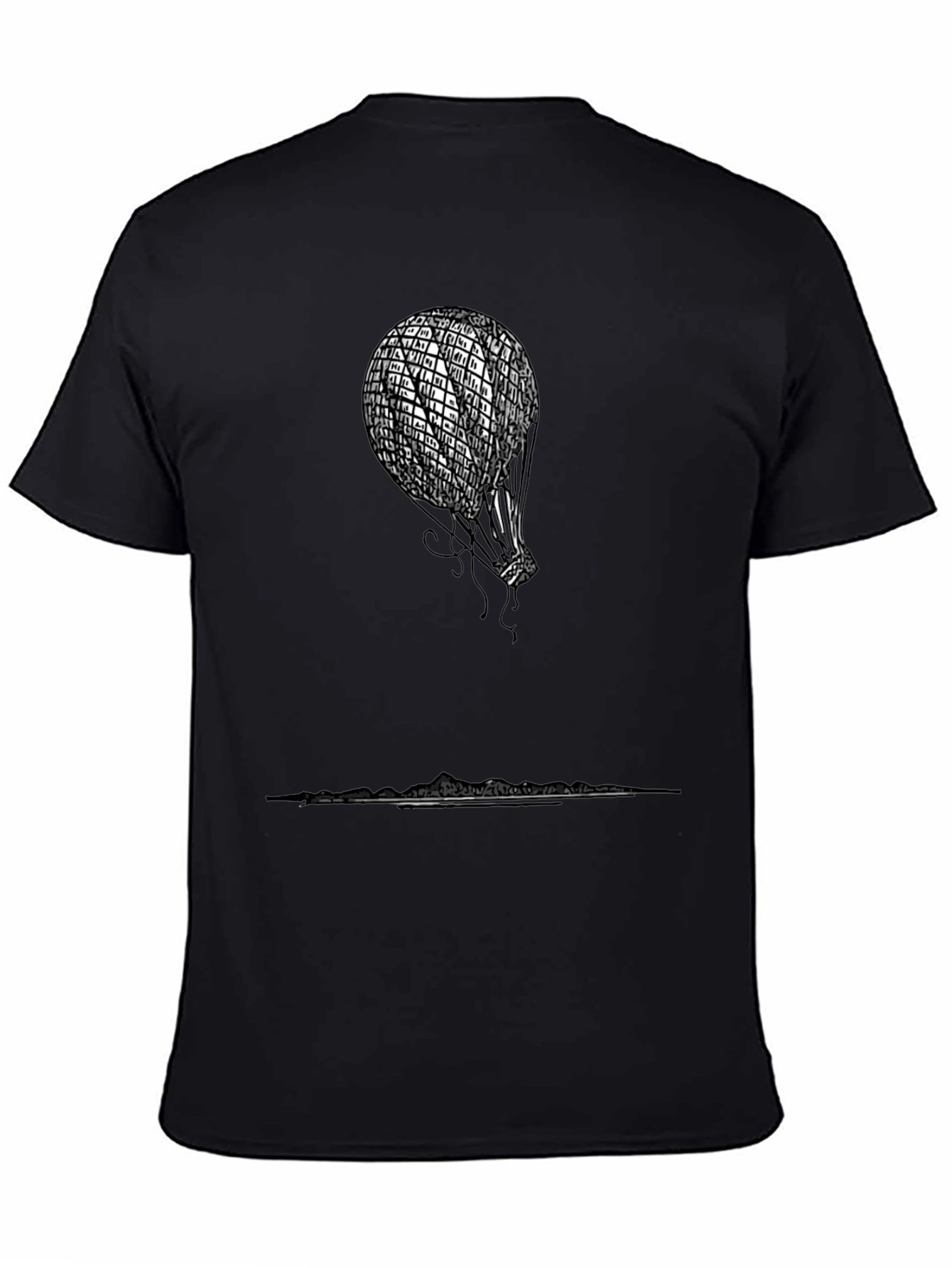 Black Black Hot Air Balloon Graphic Tee view 4