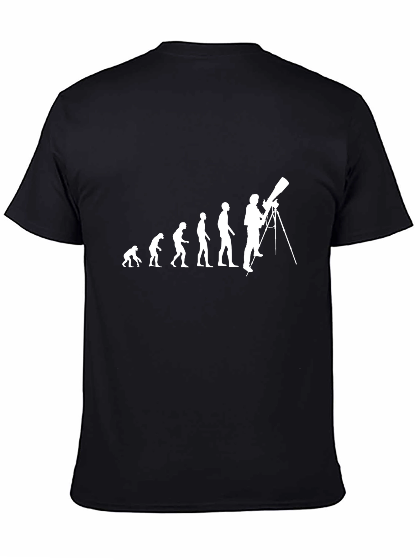 Black Evolution of Stargazing Black Graphic T-Shirt view 4