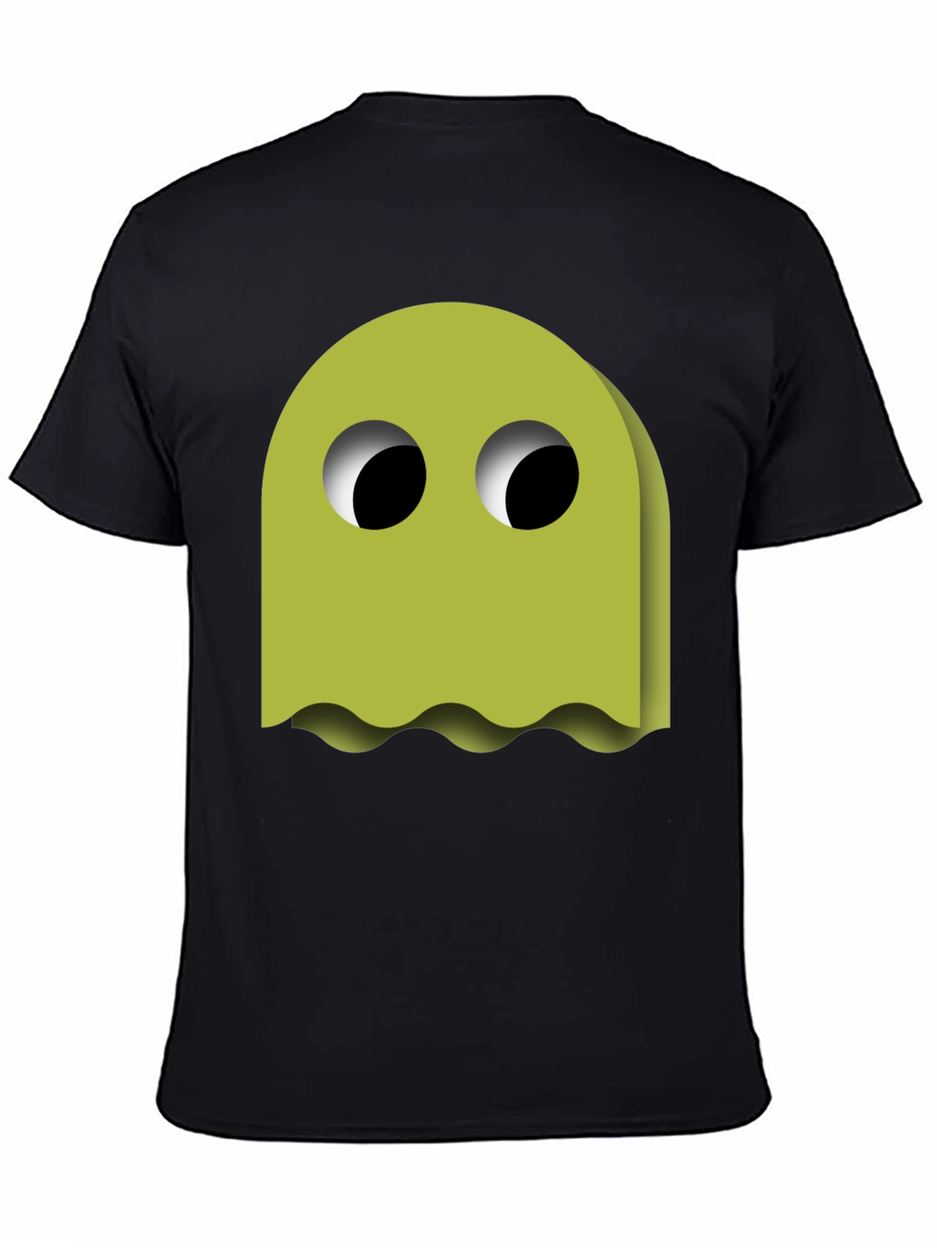 Black Funky Ghost Graphic Tee - Black Cotton Blend view 4