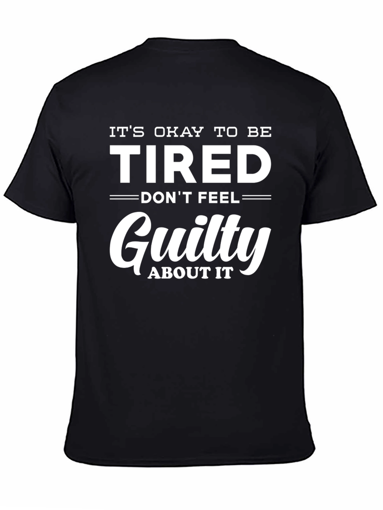 Black It's Okay To Be Tired Graphic Tee view 4