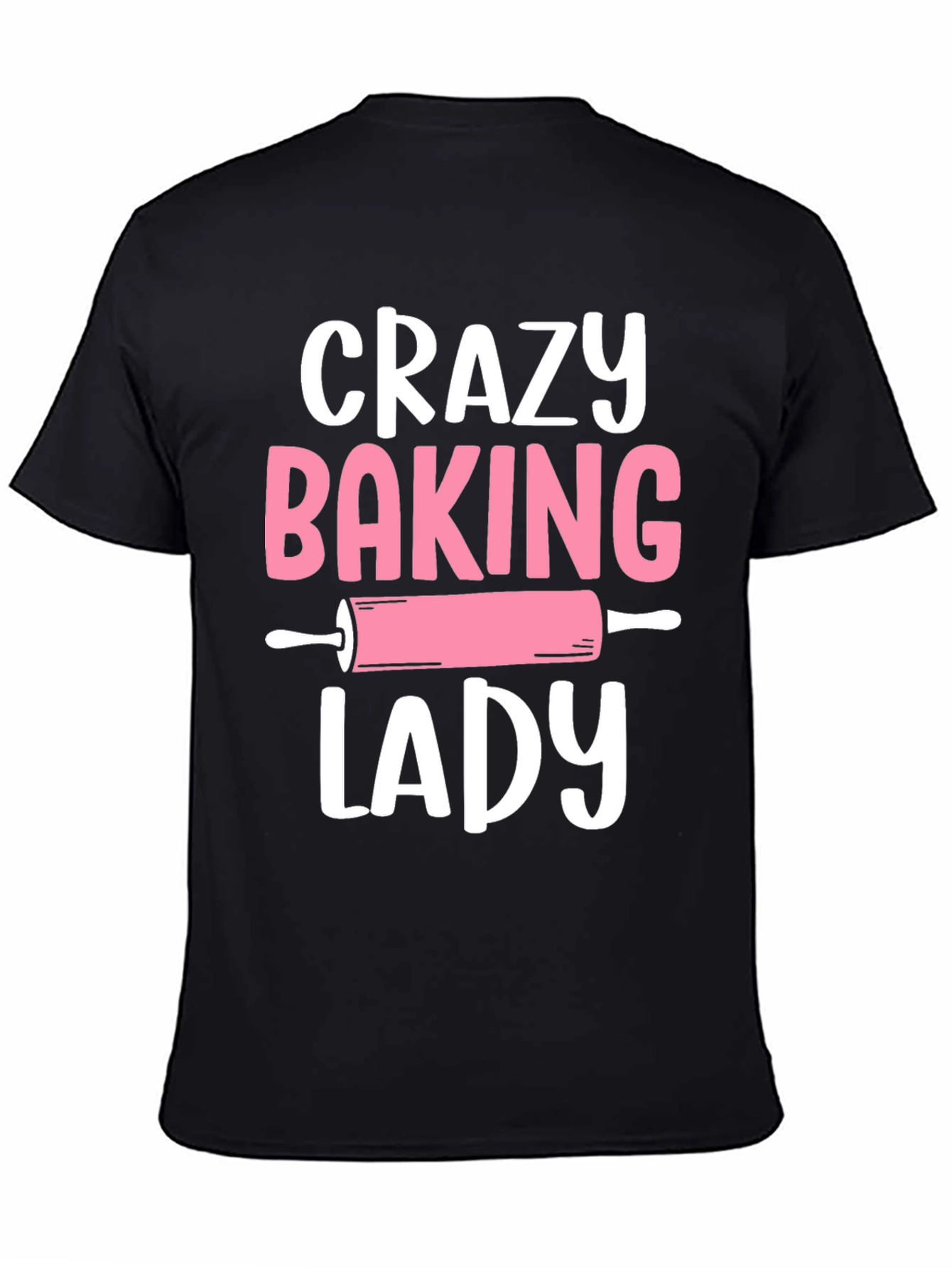 Black Crazy Baking Lady Graphic Tee - Black view 4