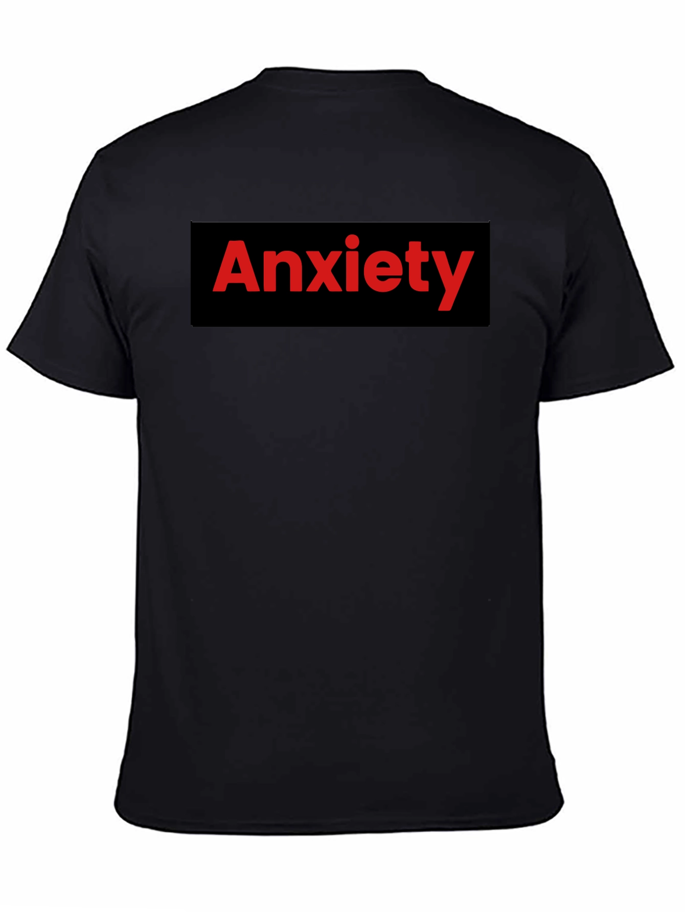 Black Anxiety Graphic Tee - Black Cotton Comfort view 4