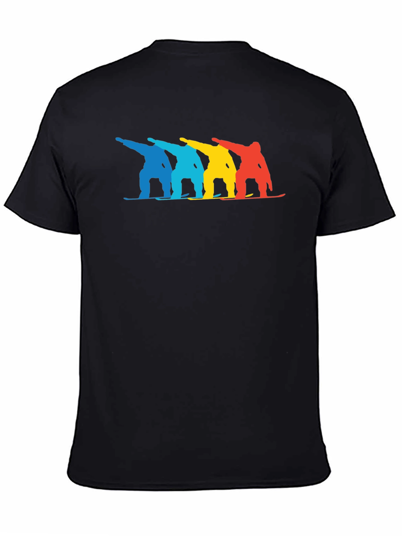 Black Cool Graphic Tee - Colorful Snowboarders view 4