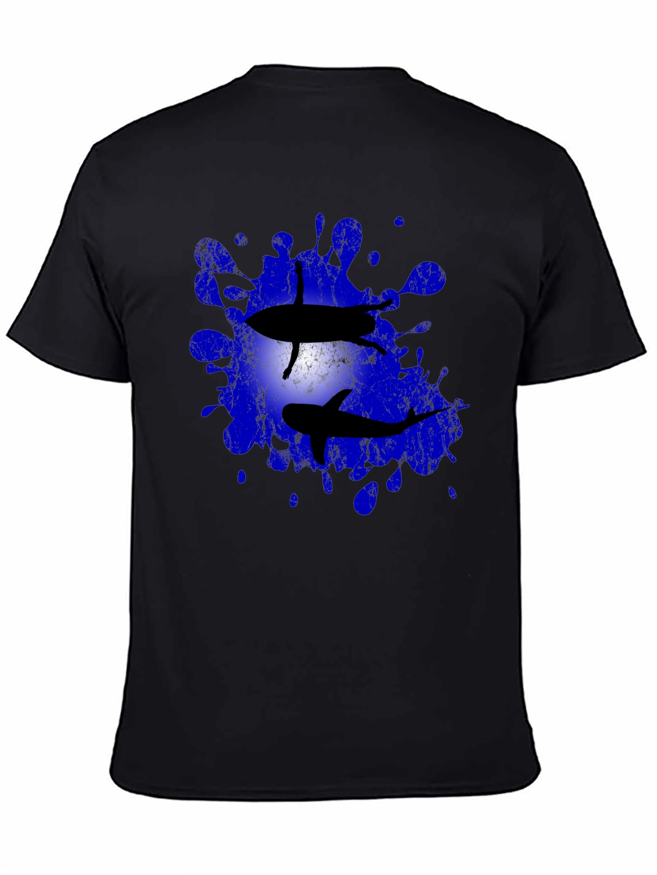 Black Shark Splash Tee - Unique Graphic T-Shirt view 4