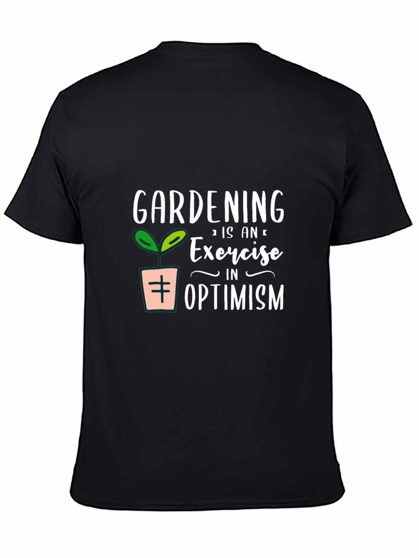 Gardening Optimism Graphic Tee - Black Cotton - 4