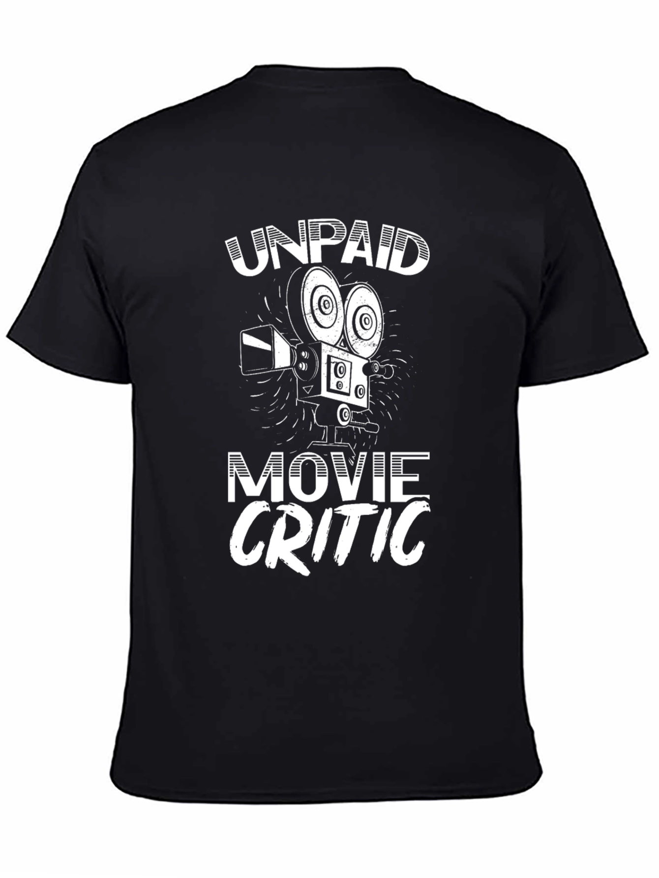 Unpaid Movie Critic Graphic Tee - Black Cotton Shirt - 4