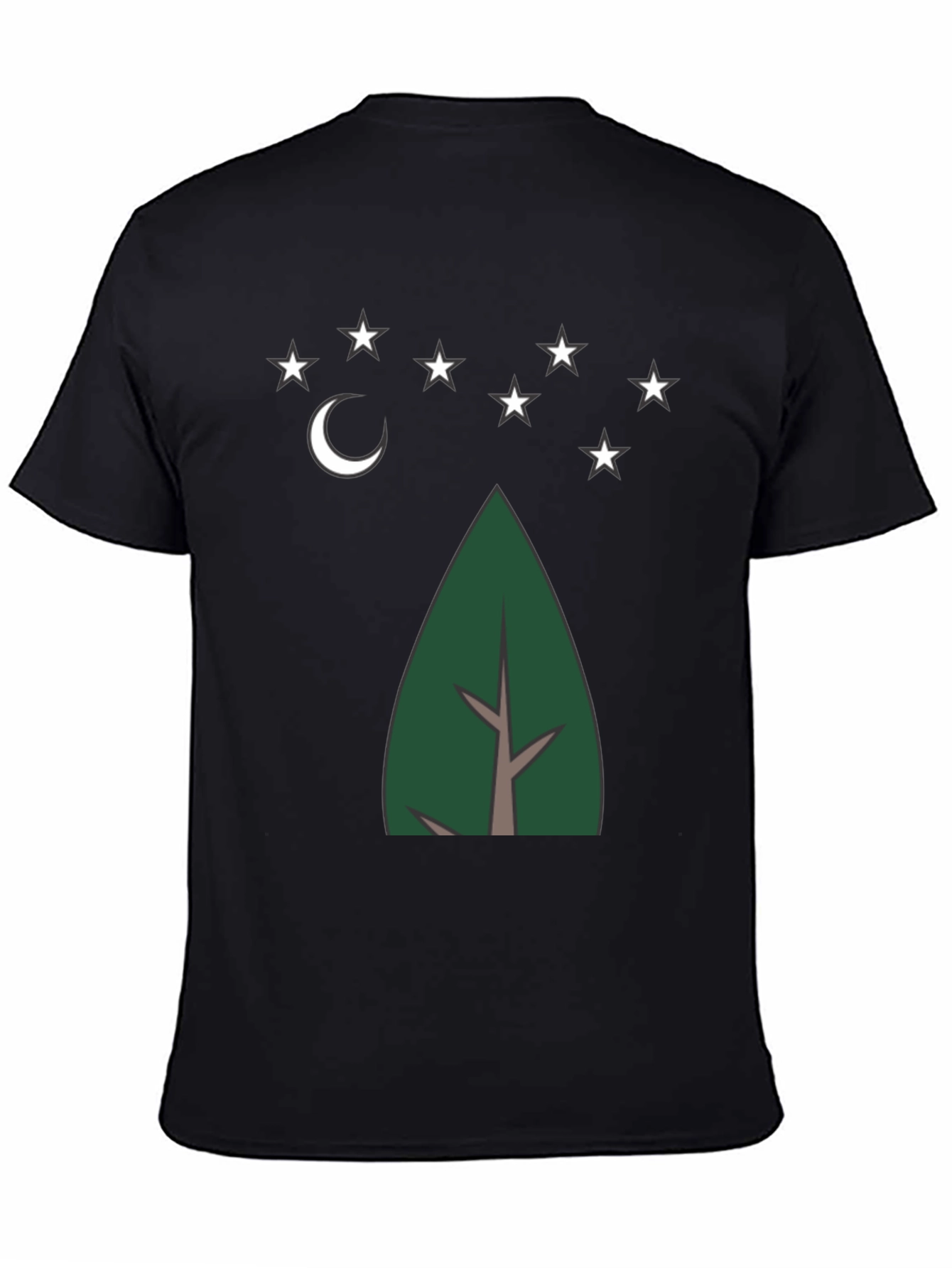 Black Nature's Night Tee - Tree, Moon, and Stars Design view 4