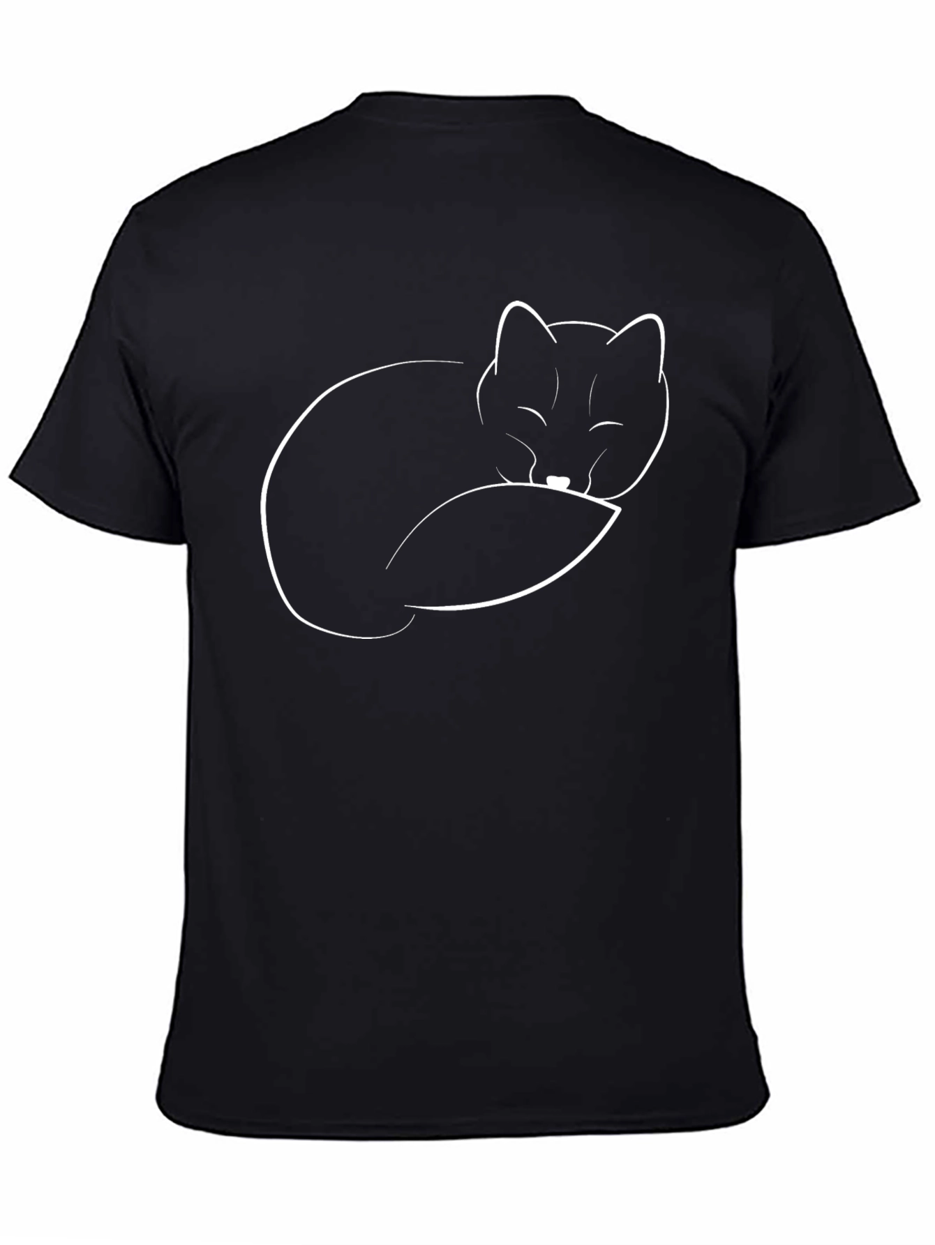 Black Minimalist Fox Graphic Tee - Soft Cotton Comfort view 4