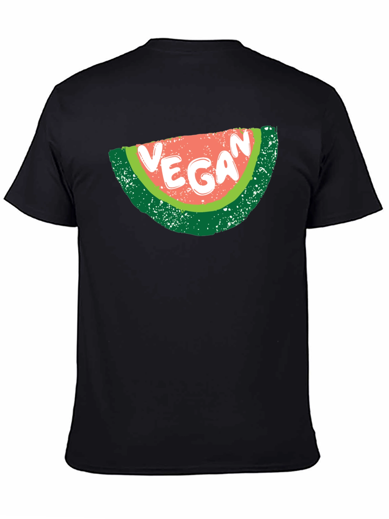 Black Vegan Watermelon Graphic T-Shirt - Unisex Black Tee view 4