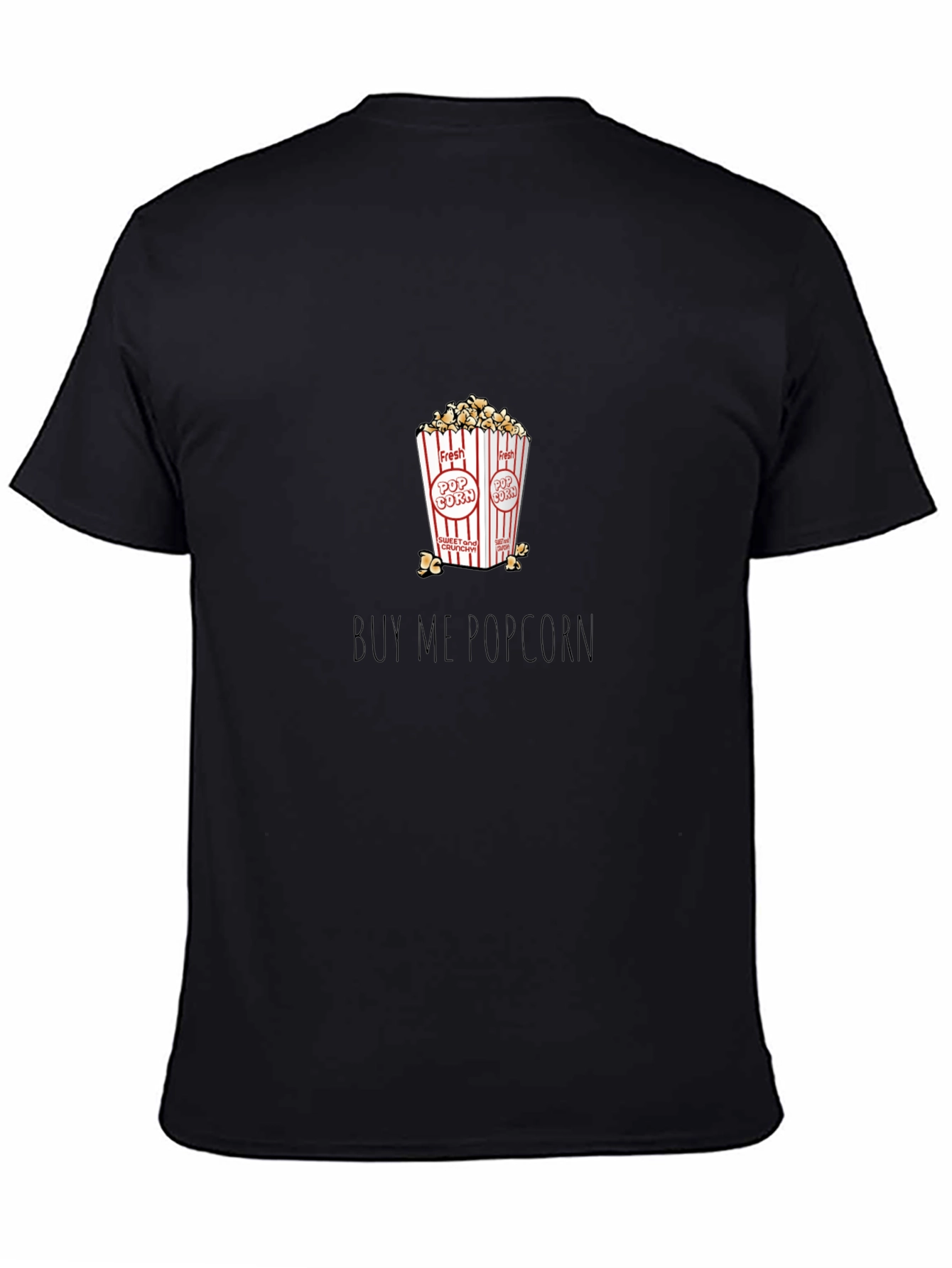 Black Buy Me Popcorn Graphic Tee - Casual Comfort view 4