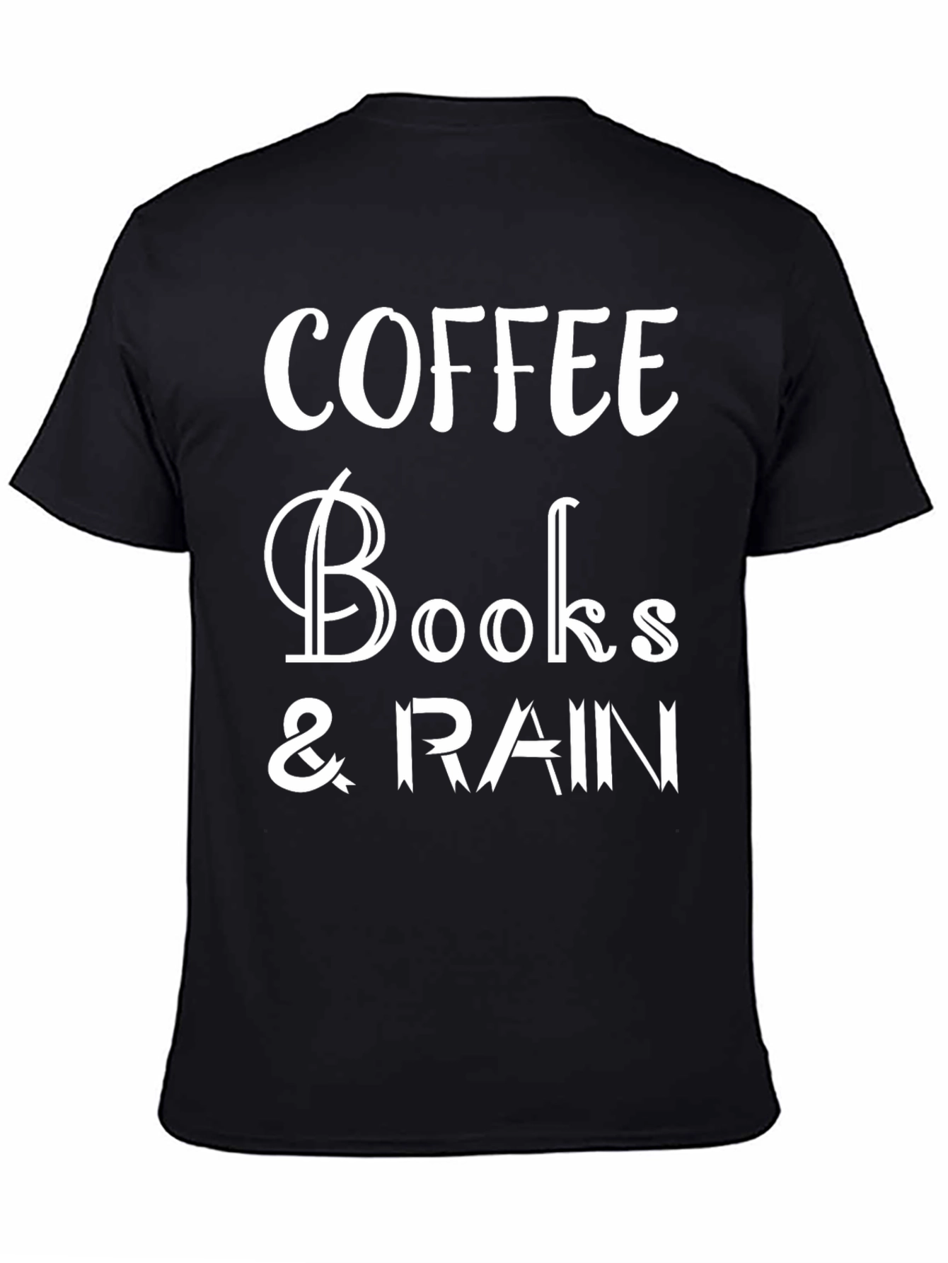 Black Coffee, Books & Rain T-Shirt view 4