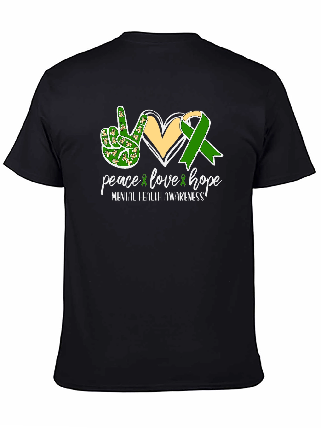 Black Mental Health Awareness T-Shirt Peace Love Hope  view 4
