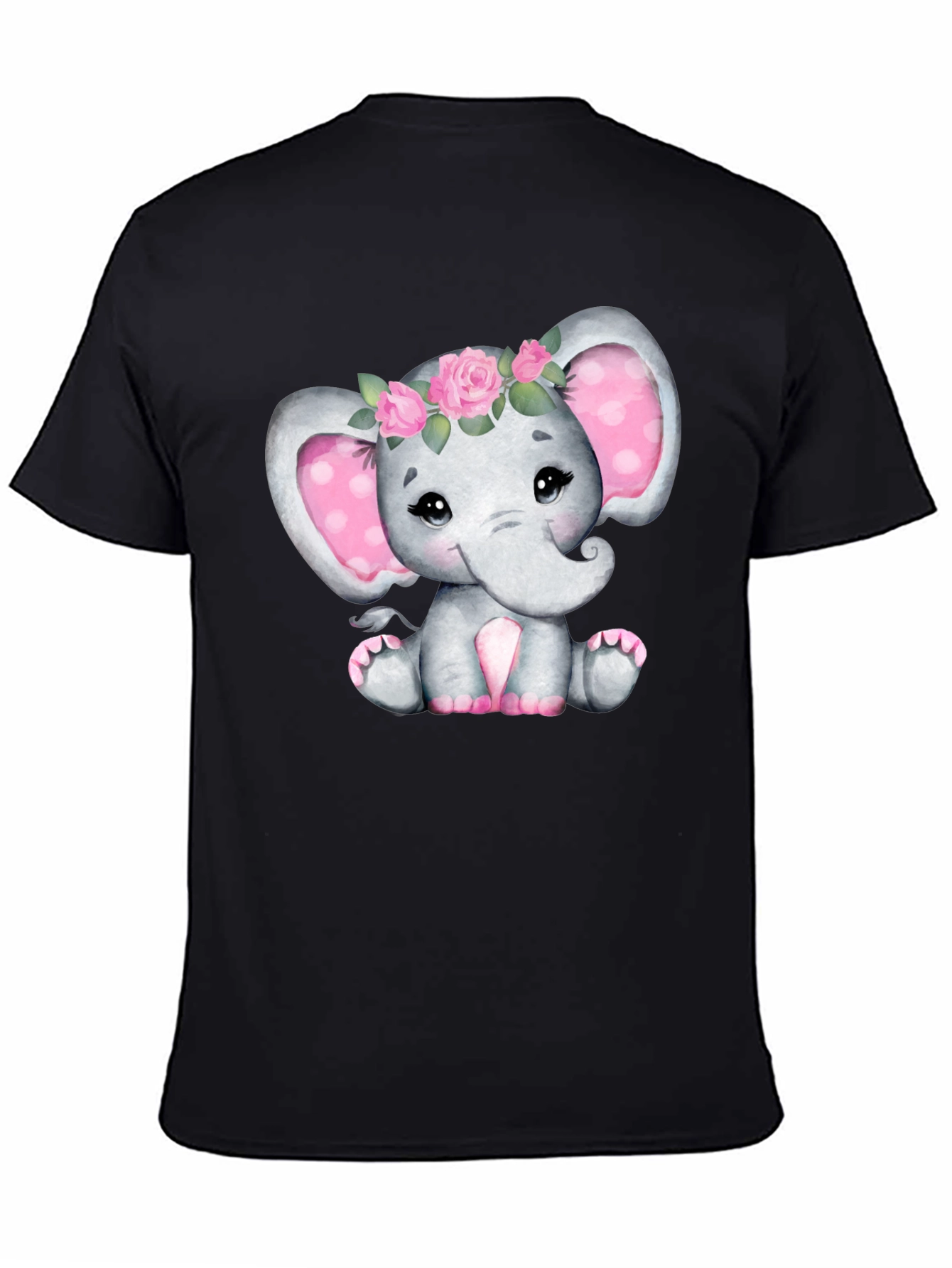 Black Cute Elephant Tee view 4