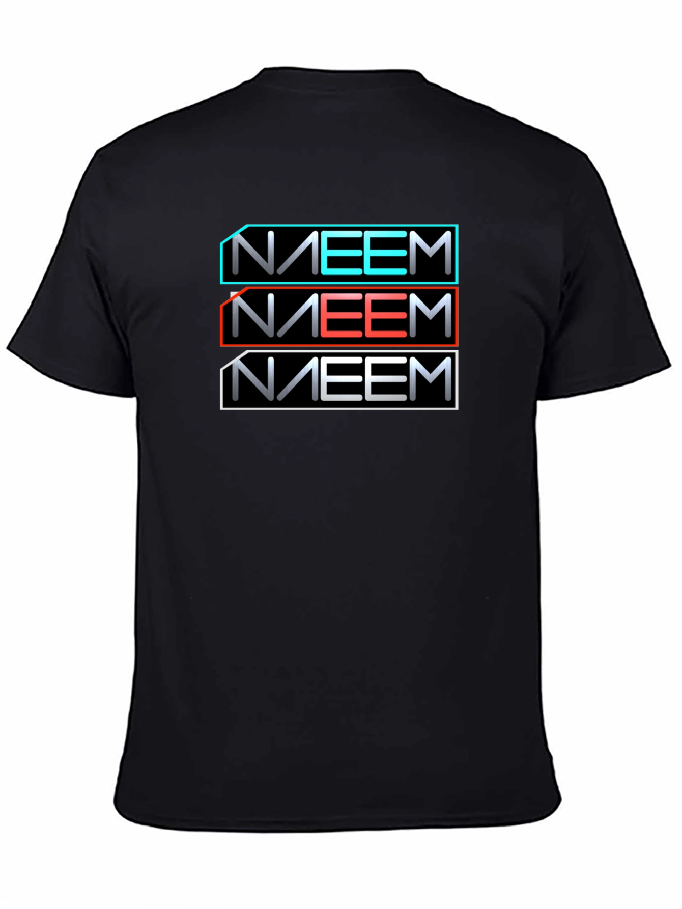 Black Retro Name Graphic Black T-Shirt view 4