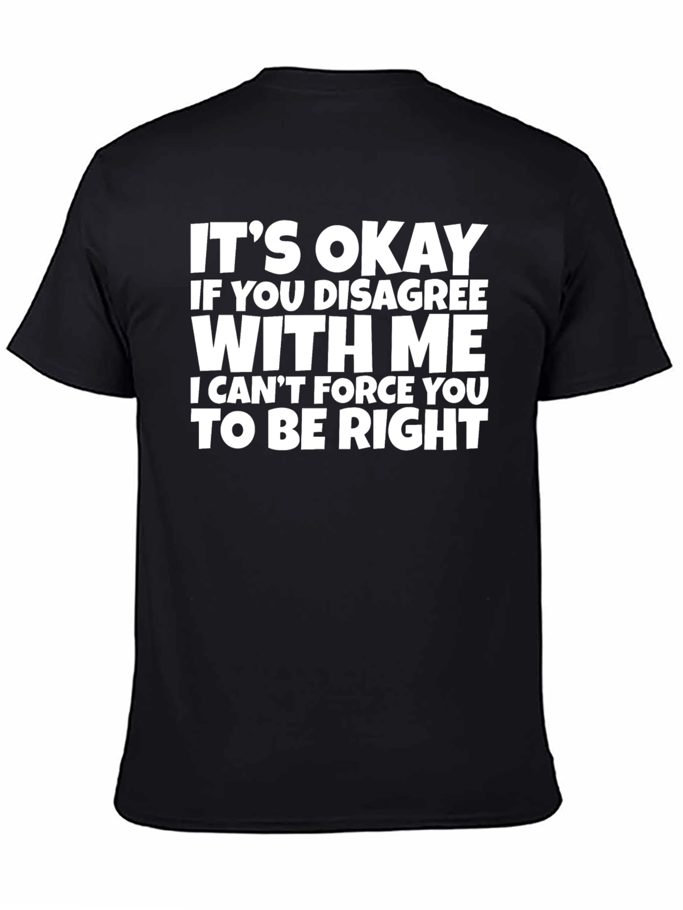 Black Funny Sarcastic Graphic T-Shirt - It's Okay If You Disagree view 4