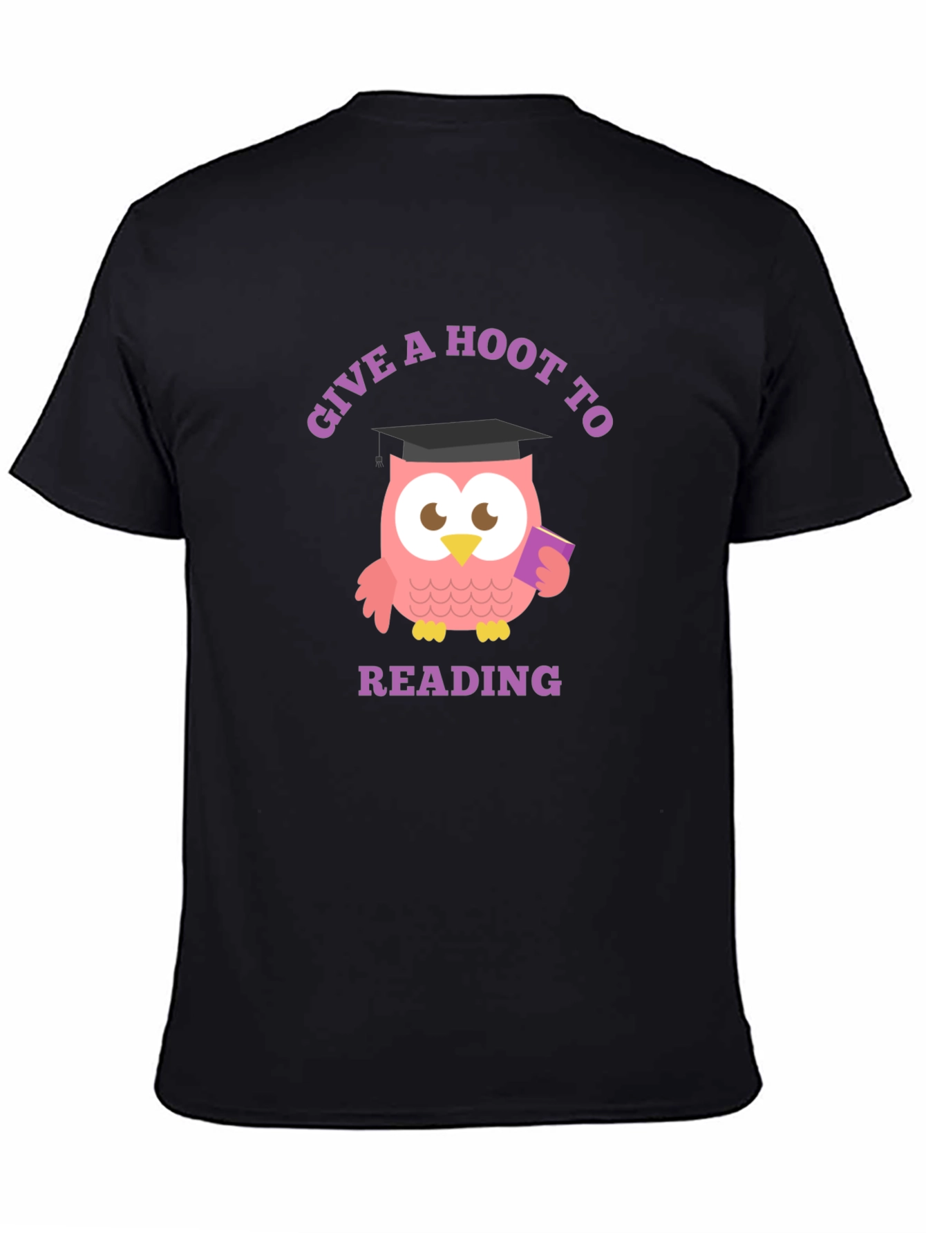 Give a Hoot to Reading Black T-Shirt - 4