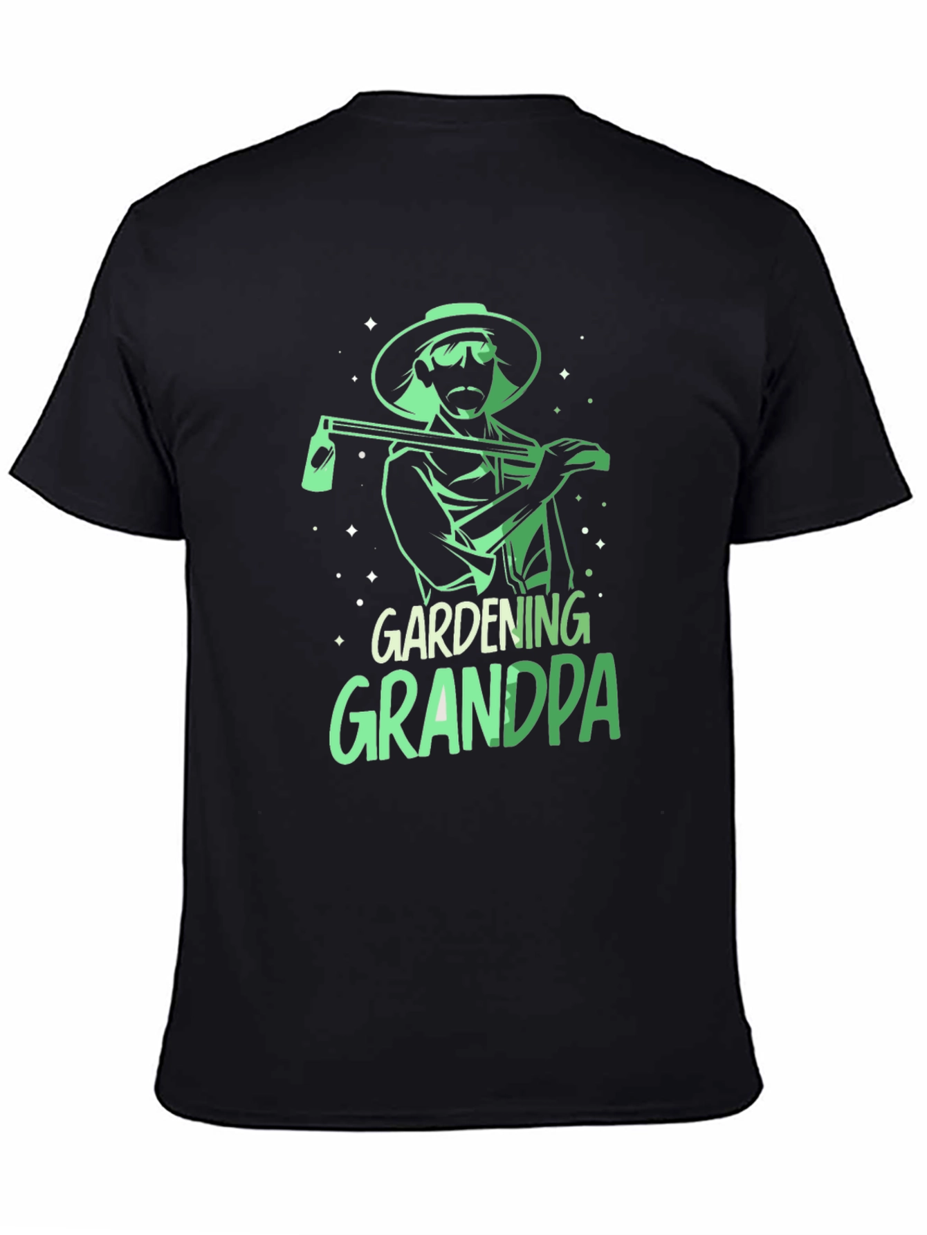 Black Gardening Grandpa T-Shirt - Black, Graphic Tee view 4