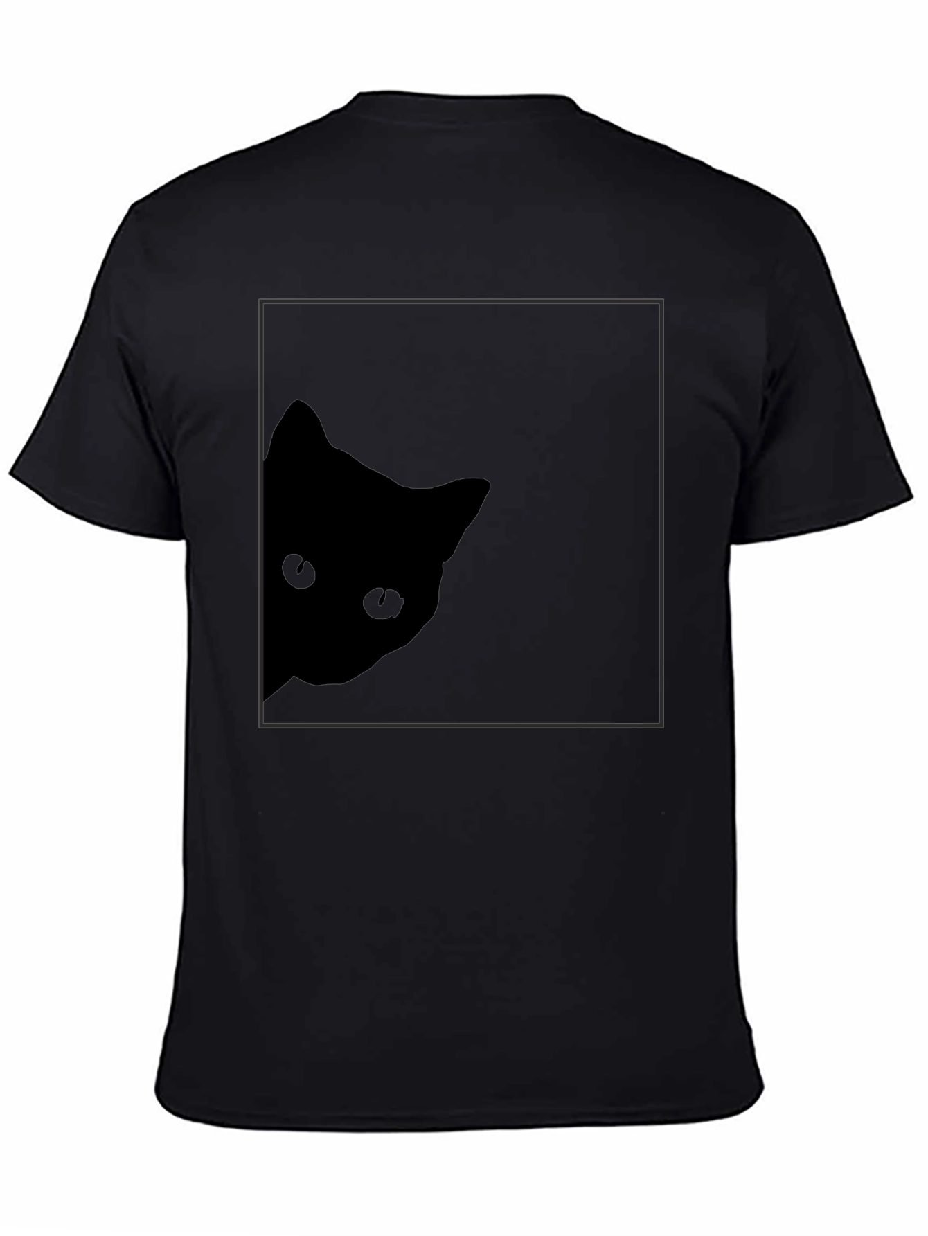 Black Stealthy Cat Black T-Shirt: Peek-a-Boo Style view 4